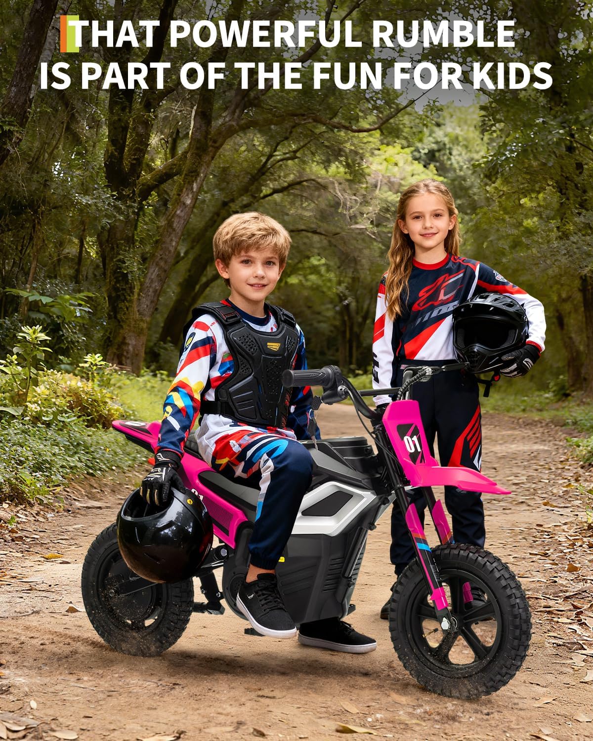 GarveeLife Electric Dirt Bike for Teens, 12" Fat Tire 350W Electric Motorcycle with 24V Battery, 14MPH Top Speed, 130 LBS Max Load, Mini Dirtbike for Kids, Mountain Off-Road Bike Fit Age 10+