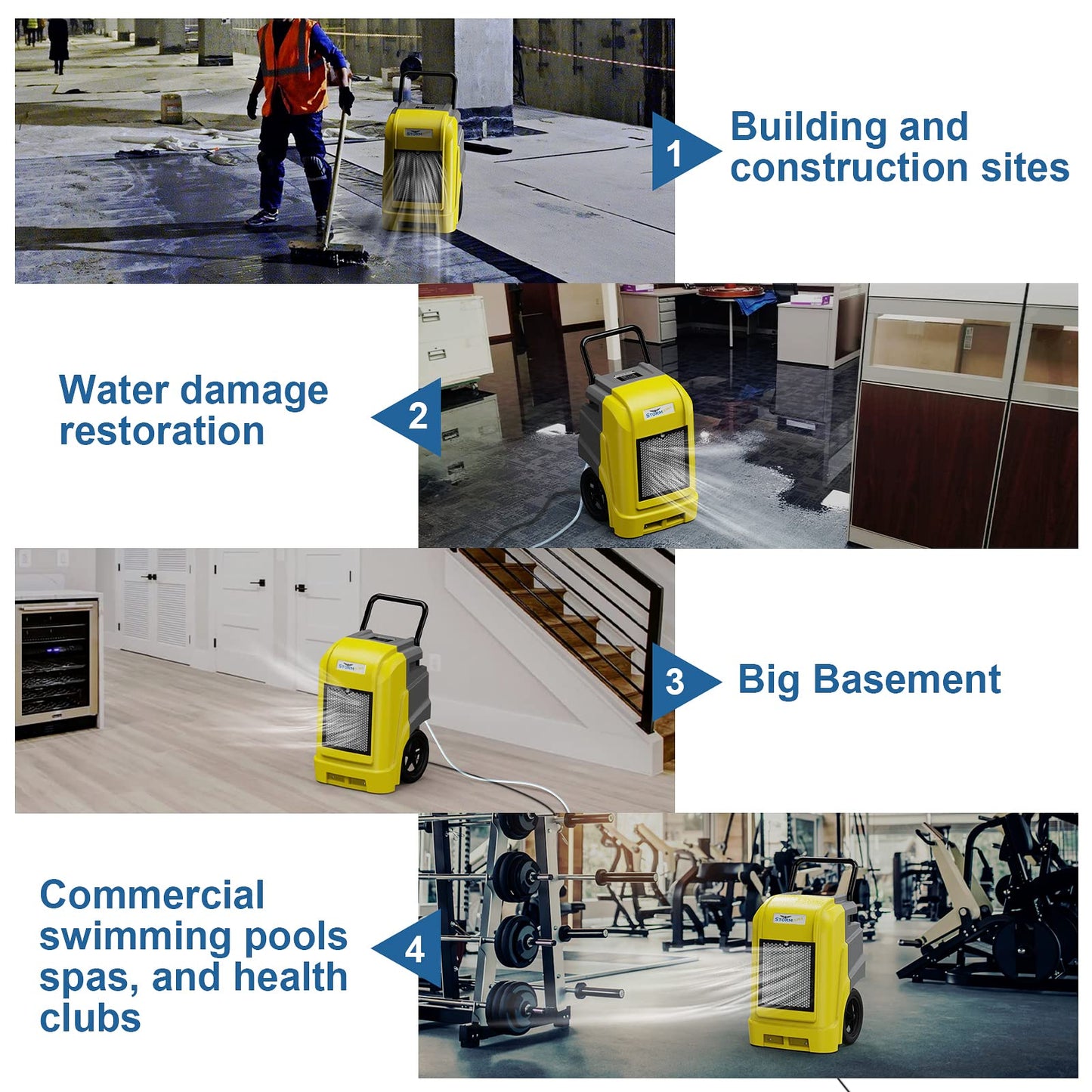 ALORAIR Commercial Dehumidifier with Pump Drain Hose, 190 Pints Smart WiFi Industrial Dehumidifiers Large Capacity for Basements, Garages, Mall & Job Sites, 6 Years Limited Warranty