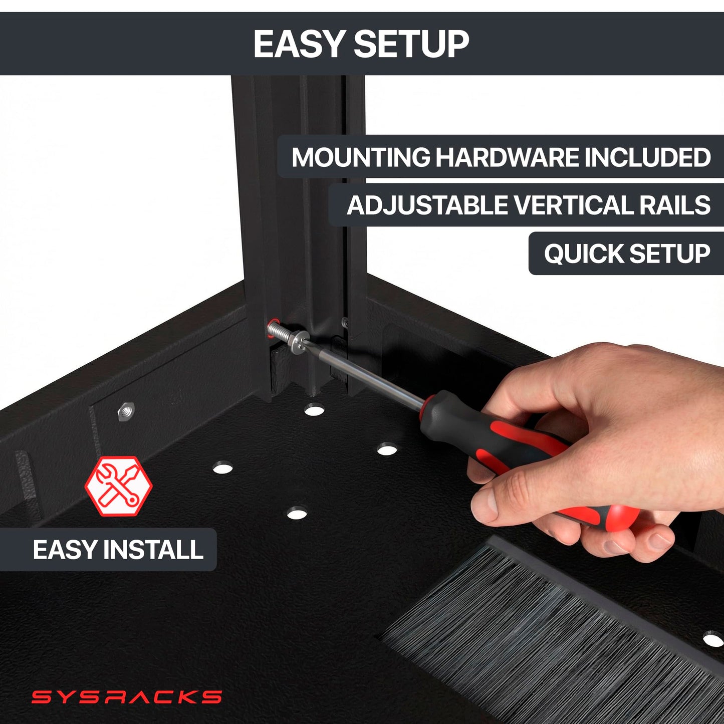 Sysracks 22U Premium Rack Mount Server 35" Depth Deep Network Cabinet, Server Rack with Fan, Removable Side Panels, Locking Glass Door Computer Cabinet Enclosure Network Rack Case PR 22.900