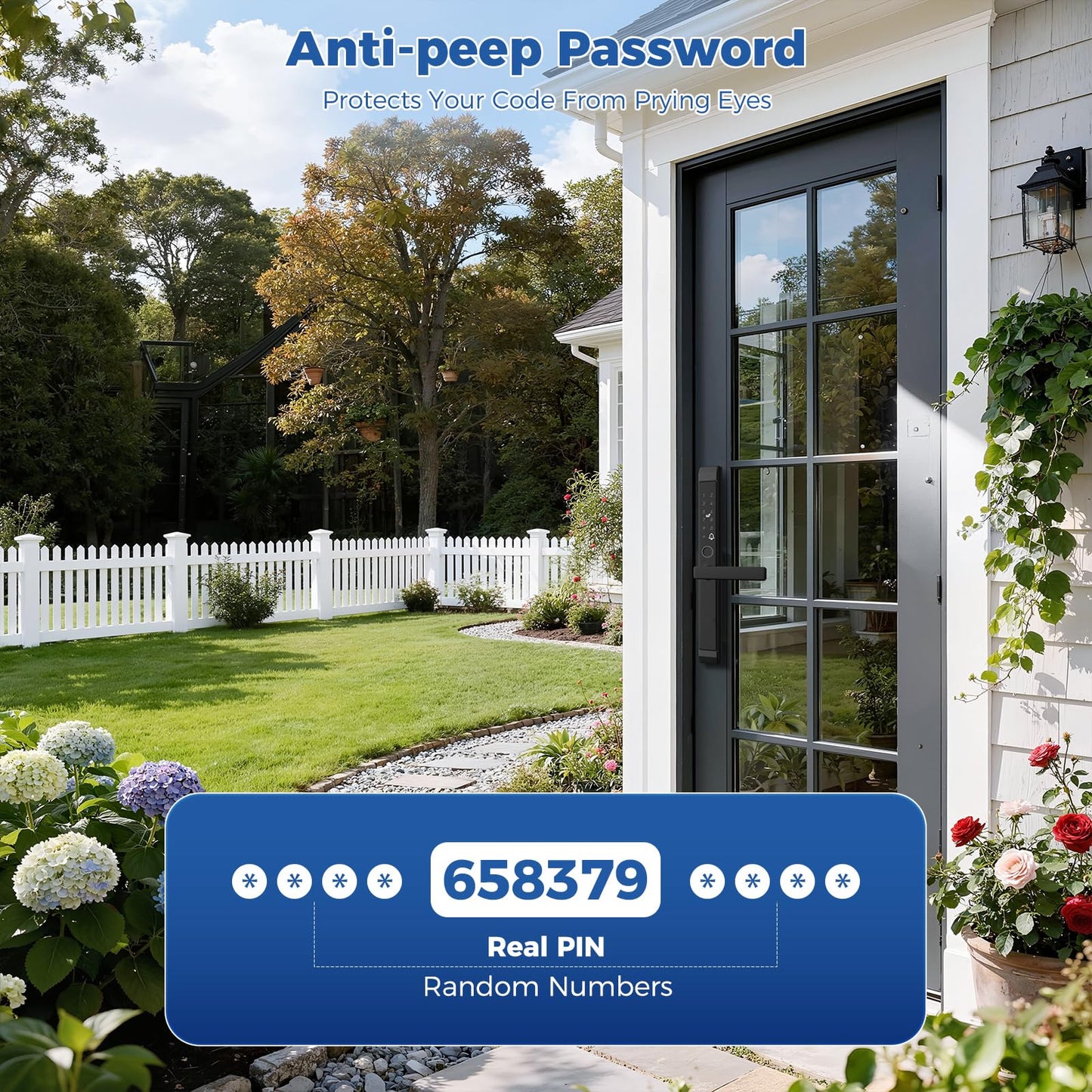 Sliding Door Smart Lock, Sliding Glass Door Lock with Fingerprint, JNZCH Smart Mortise Lock with App Control, IC Card, Keys, Anti-Peep Touchscreen, Perfect for Patio