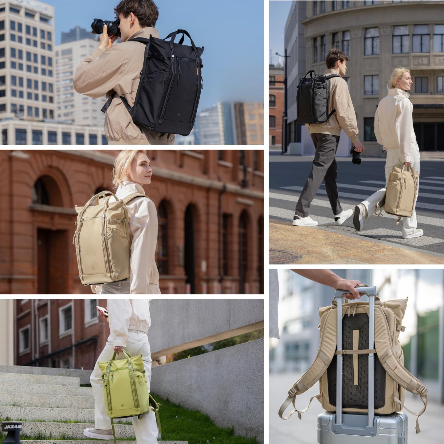 PGYTECH OneGo Roamer Tote Camera Backpack, 18L Water-Resistant Dual Carry Tote Bag for DSLR/Mirrorless Cameras, DJI Mavic Drone, 15" MacBook Air, Tripod Holder, Side/Top Access - Sand Khaki