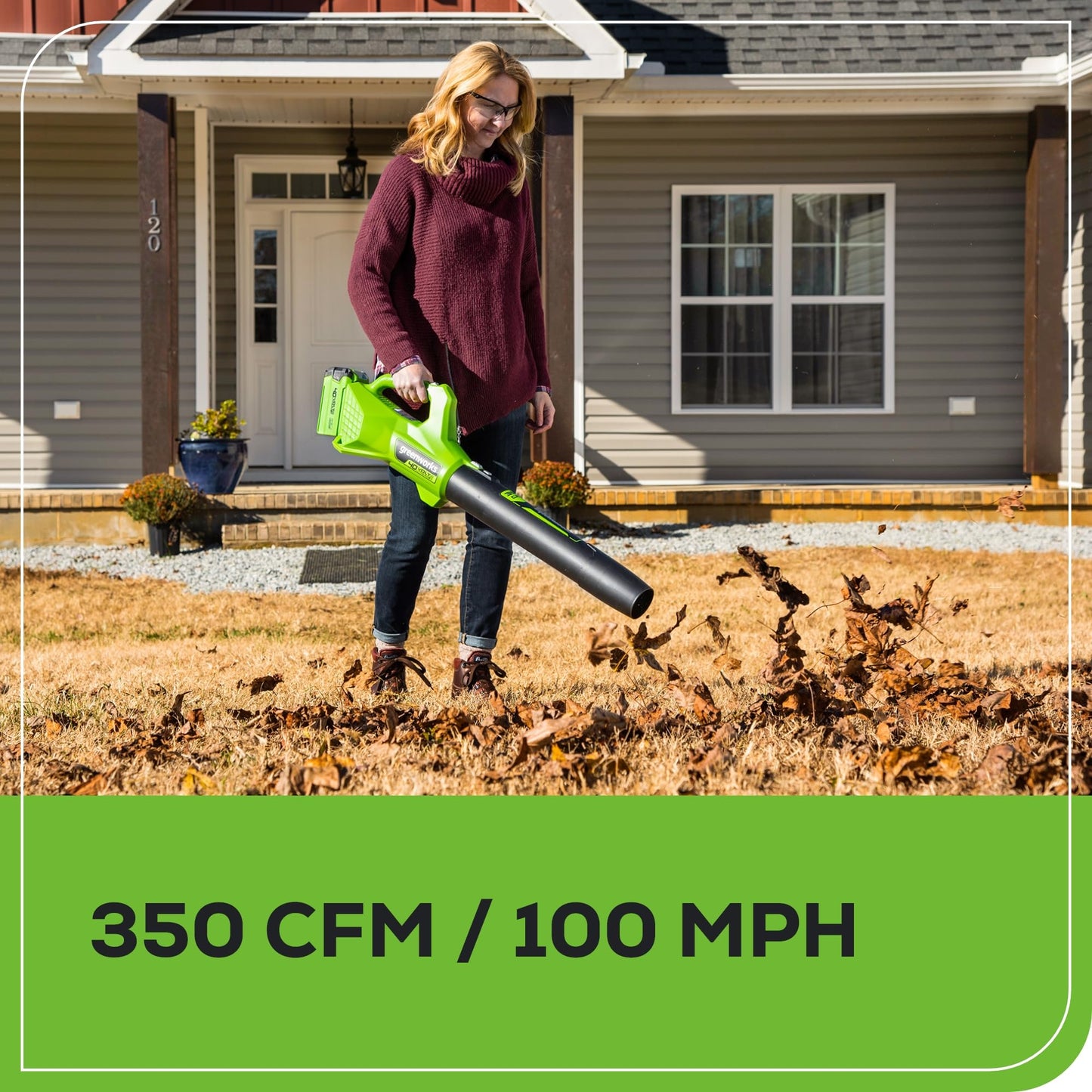Greenworks 40V 16" Brushless Cordless (Push) Lawn Mower + Blower (350 CFM) + 13" String Trimmer (Bonus Spools), 4.0Ah + 2.0Ah Battery and Charger Included (75+ Compatible Tools)