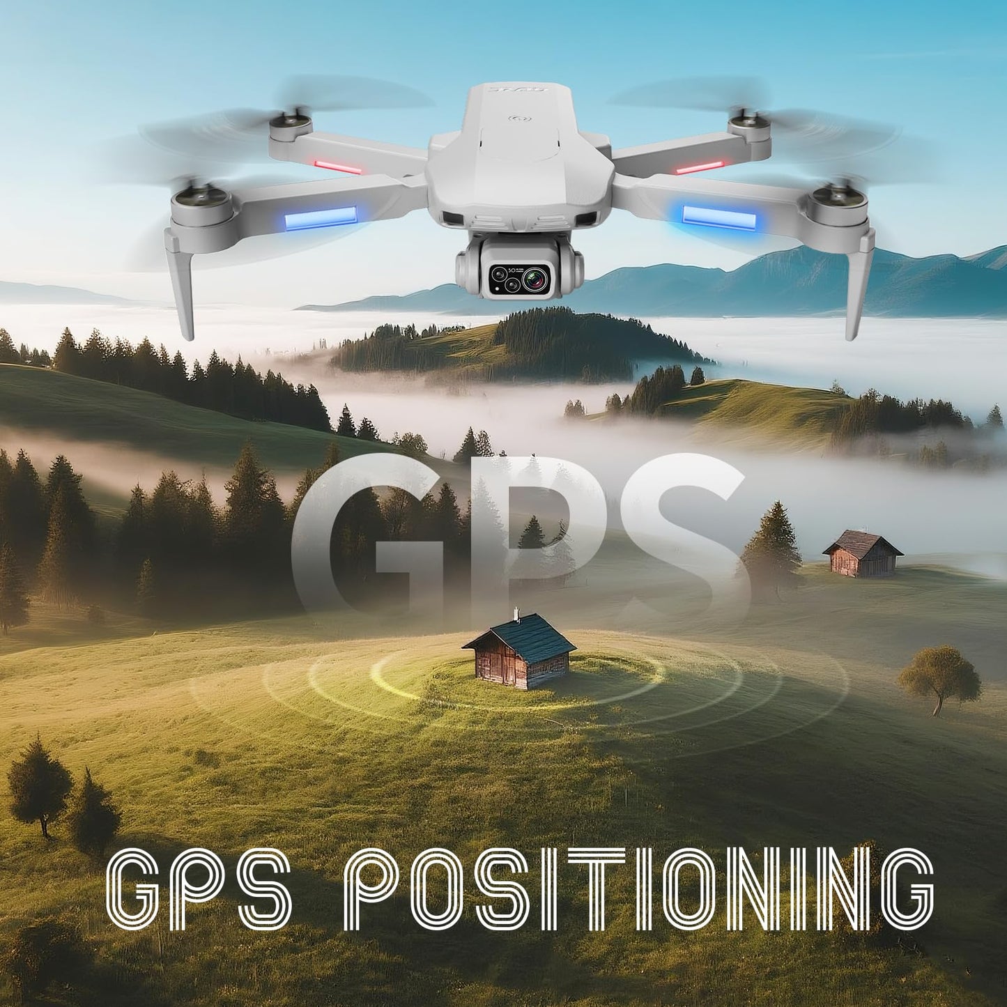 4DF8 GPS Drone with 4K HD Camera, White, 5GHz FPV Transmission, 4.5" LCD Screen on Controller,60 Min Flight Time, Brushless Motor, for Beginners,32GB memory card