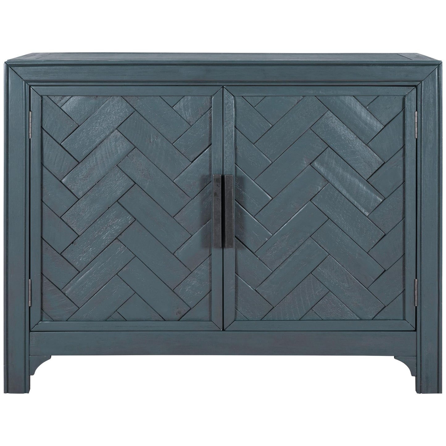 Merax Wood Farmhouse Buffet Sideboard with Adjustable Shelves Wood Coffee Bar Cabinet Sofa Table for Living Room Bedroom Dinning Room Antique Blue