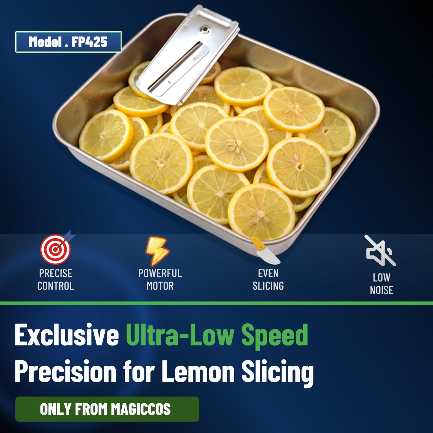 Magiccos 14 Cup Food Processor - Lemon Slicer, XL Bowl & Large Feed Chute, 13 Speeds & Pulse, 3 Programs, French Fry Cutter, Chop Slice Shred & Mix for Vegetables Cheese Meat, Meal Prep & Family Use