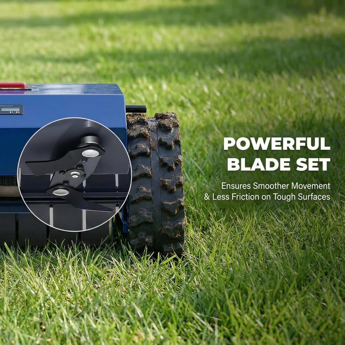 Infront Remote Control Lawn Mower with Snow Plow, Crawler Track All-Terrain System, Hybrid Oil-Electric Power for Steep Slopes and Large Lawns, Adjustable Cutting Height