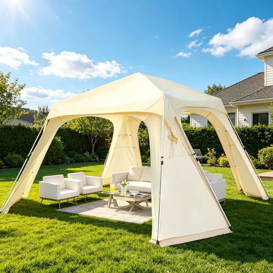 Alvantor 12' x 12' Pop Up Gazebo, All Weather 4-Season Instant Canopy Tent, UPF 50+ Waterproof Portable Pergola, Compatible with PVC/Mesh/Polyester Curtains for Patio Backyard Deck Garden Poolside