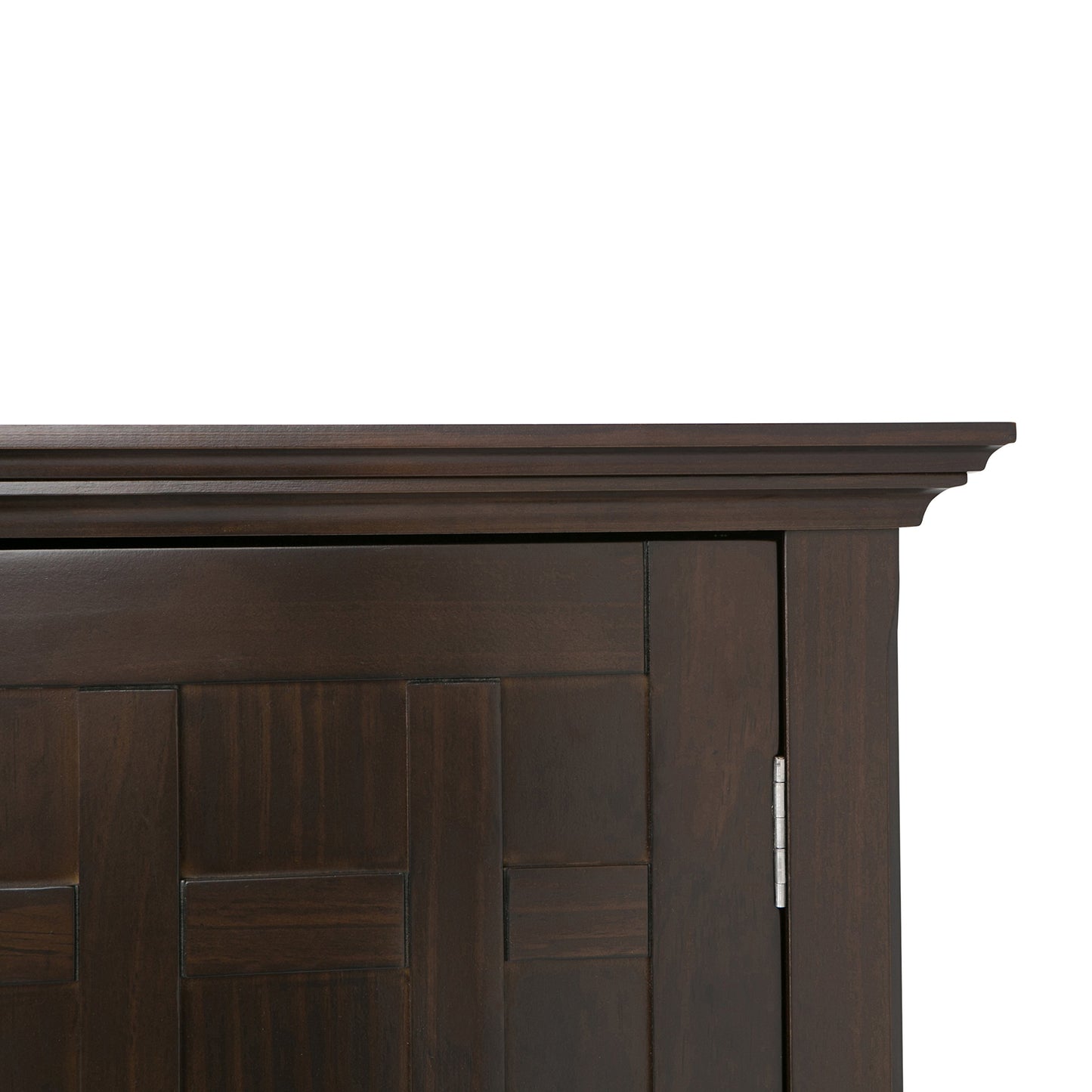 SIMPLIHOME Bedford Buffet - 54 inch Wide Solid Wood 3-Door Sideboard Buffet with Wine Rack in Brunette Brown, Transitional Cabinet for Dining Room or Kitchen with Adjustable Shelves