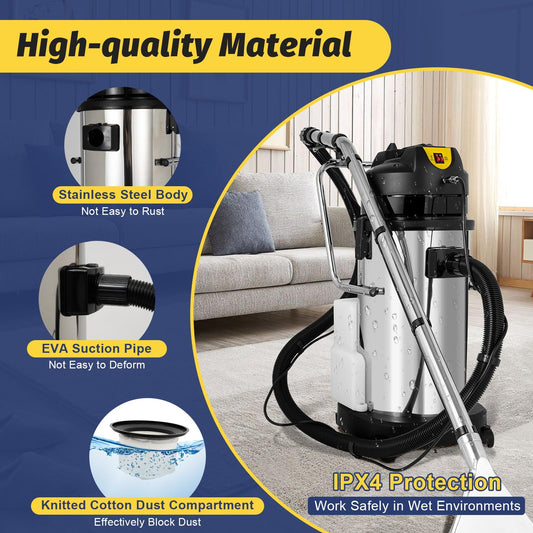 40L/11Gal Commercial Carpet Cleaner, 3 in 1 Multi-Purpose Floor Cleaning Machine Heavy Duty Extractor Vacuum Washing Machine, 1049W Powerful Sofa Curtain Carpet Cleaning Machine