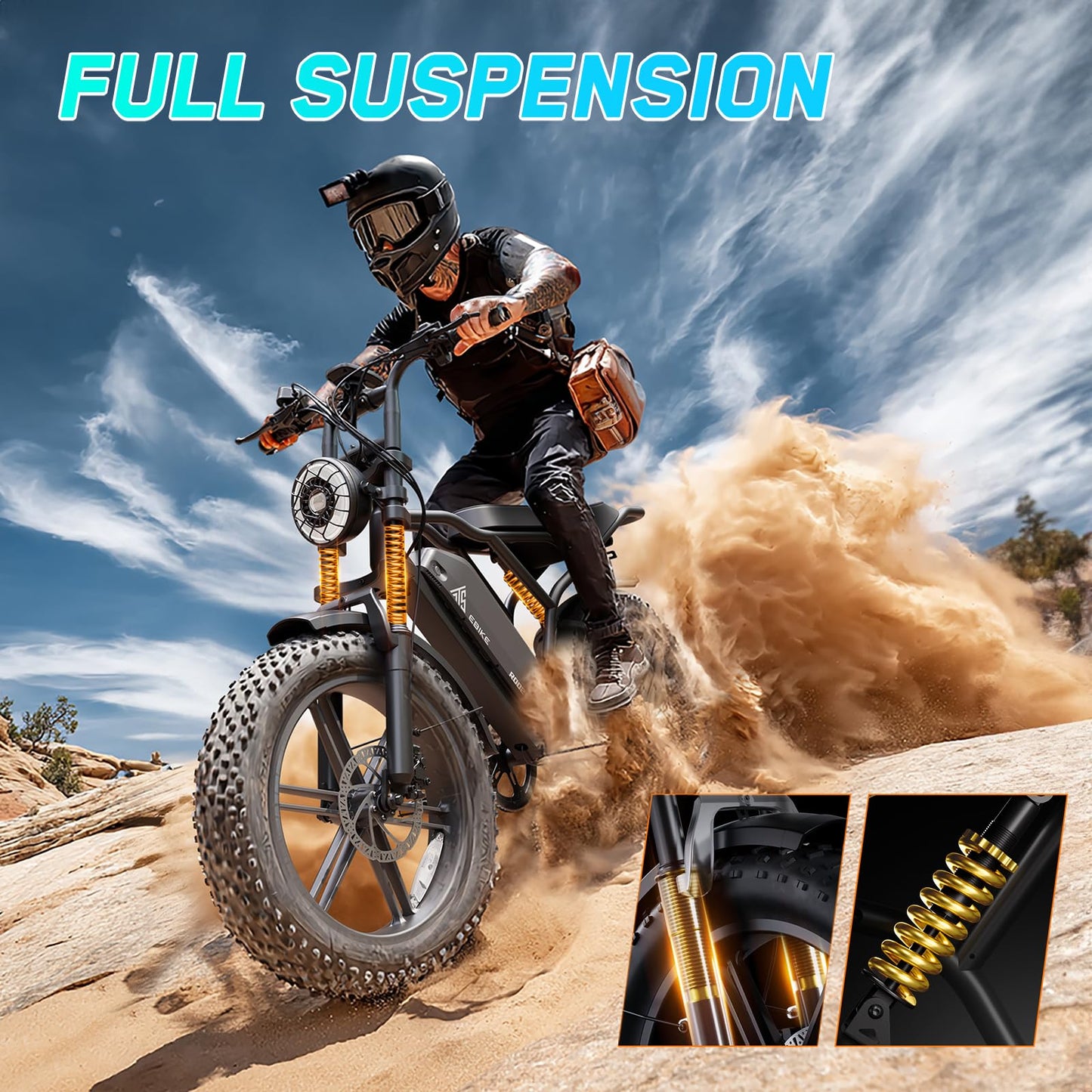 TST Electric Bike for Adults 1500W Peak 20" Fat Tire All- Terrain E-Bike 60 Miles Electric Dirt Bike - 48V 15 AH Battery Tested to Safety Tested to UL 2849 Powered Electric Bicycle
