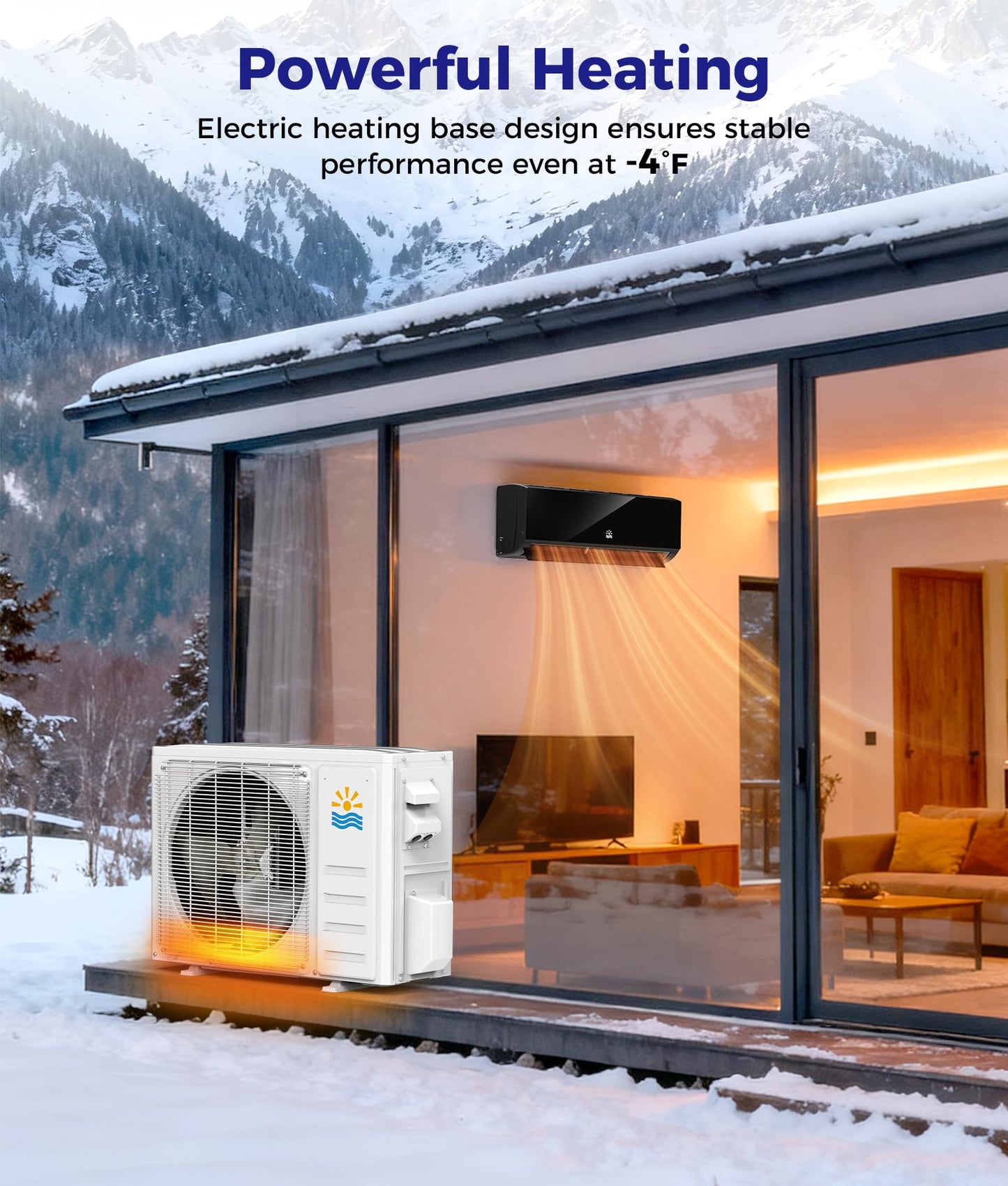 Oylus Mini Split Ac/Heating System - 12000 BTU Mini Split Air Conditioner with Heat Pump Wifi Enabled Inverter, 20 SEER2 115V Energy Efficient Precharged DIY Split Ac Unit Up to 750 Sq.Ft