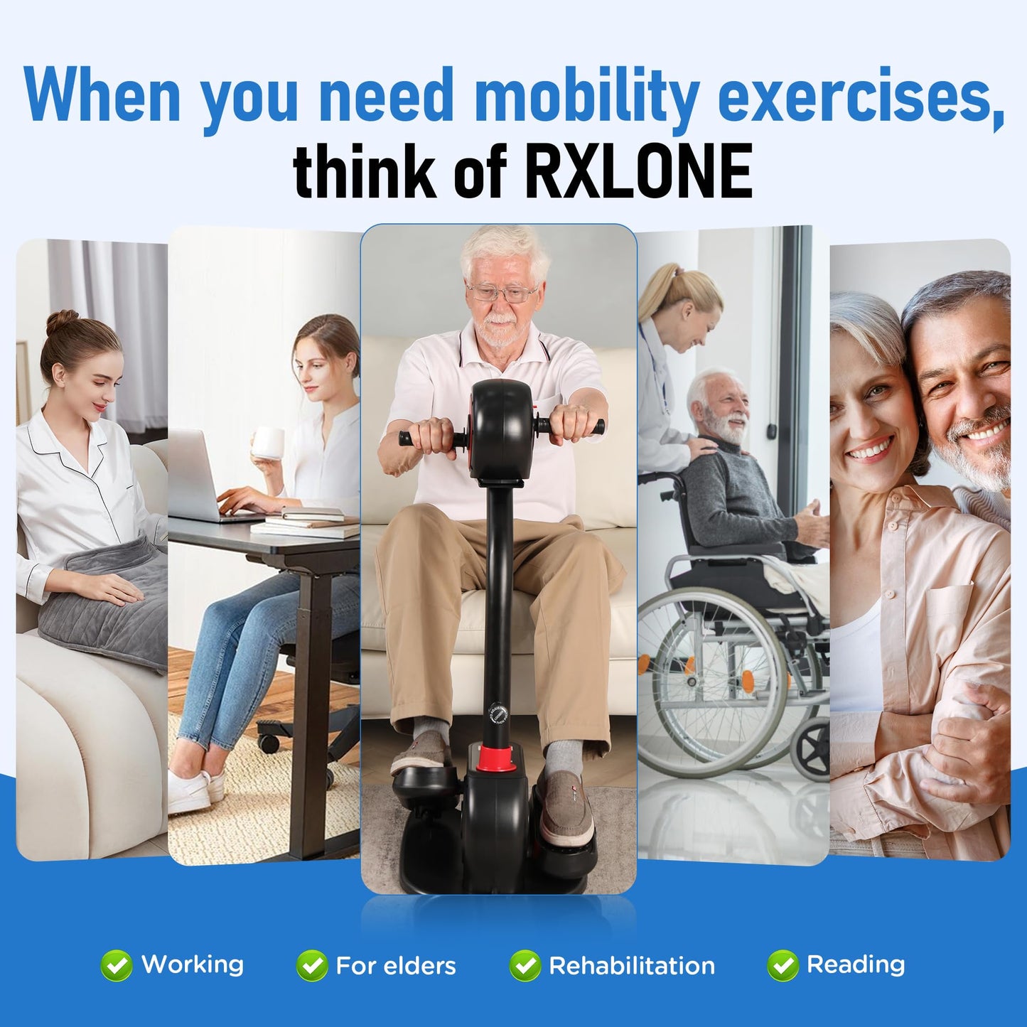 2026 New Upgrade Elliptical Exercise Machine,Low-Impact Motorized Pedal Exerciser | Home Recovery Bike for Arm & Leg Ability and Relax,Upper Lower Limb Trainer for Seniors | With Pedal Straps & Gloves