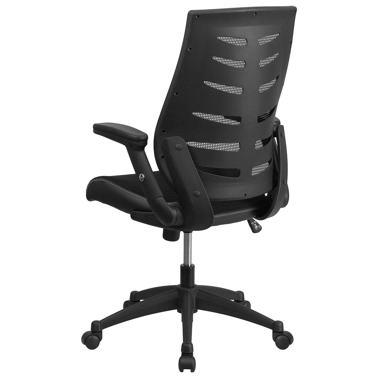 Flash Furniture Kale High Back Designer Black Mesh Executive Swivel Ergonomic Office Chair with Height Adjustable Flip-Up Arms