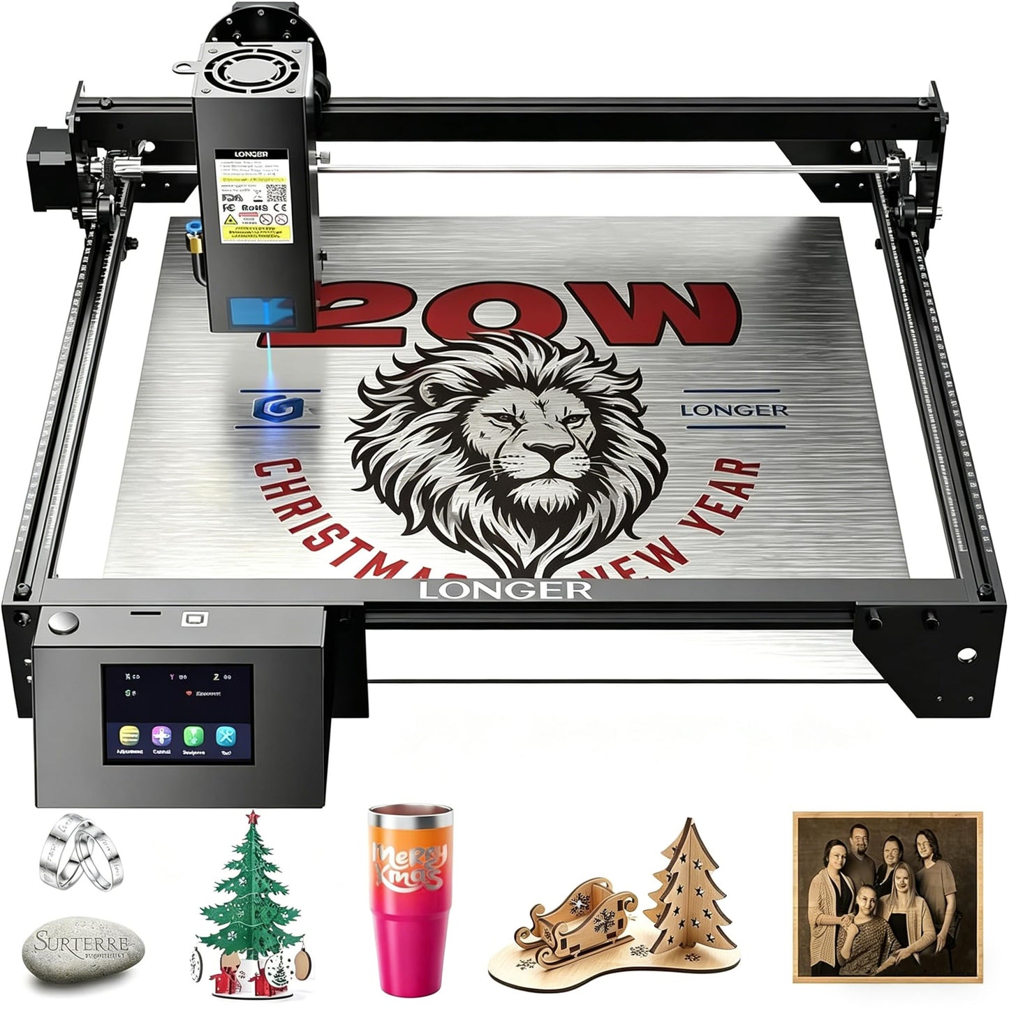 Longer New Upgrade RAY5 20W Laser Engraver,20000mW Output,32-bit Motherboard, 130W CNC Laser Cutter,App Offline Control, DIY Engraver Tool for Metal/Glass/Wood,Engraving Speed to 24,000 mm/min