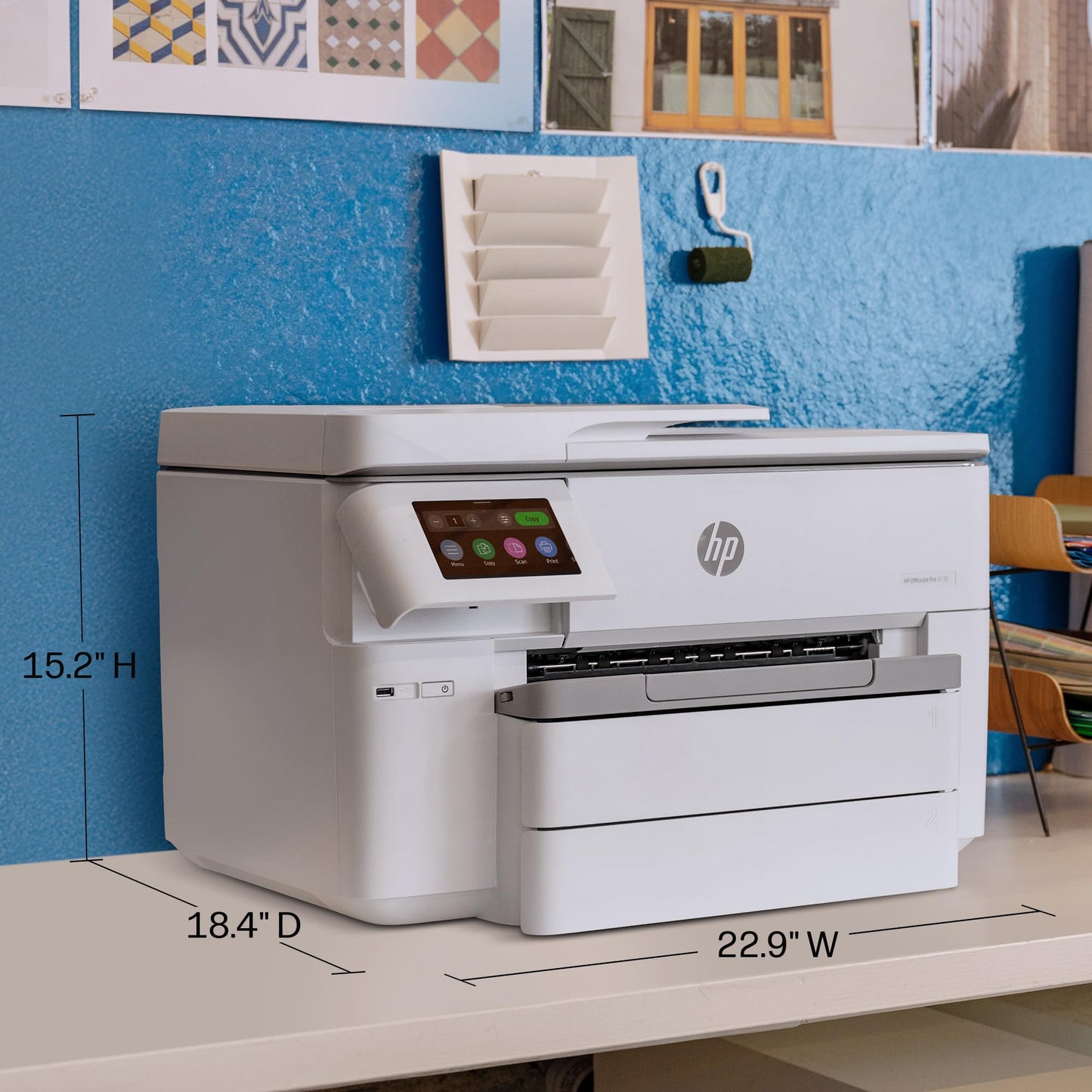 HP OfficeJet Pro 9730 Wide-Format Wireless All-in-One Color Inkjet Printer, Print, scan, Copy, fax, up to 11x17 ADF, Duplex Print/scan, Best-for-Office, 3 Month Trial of Instant Ink Included(C2WH0A)