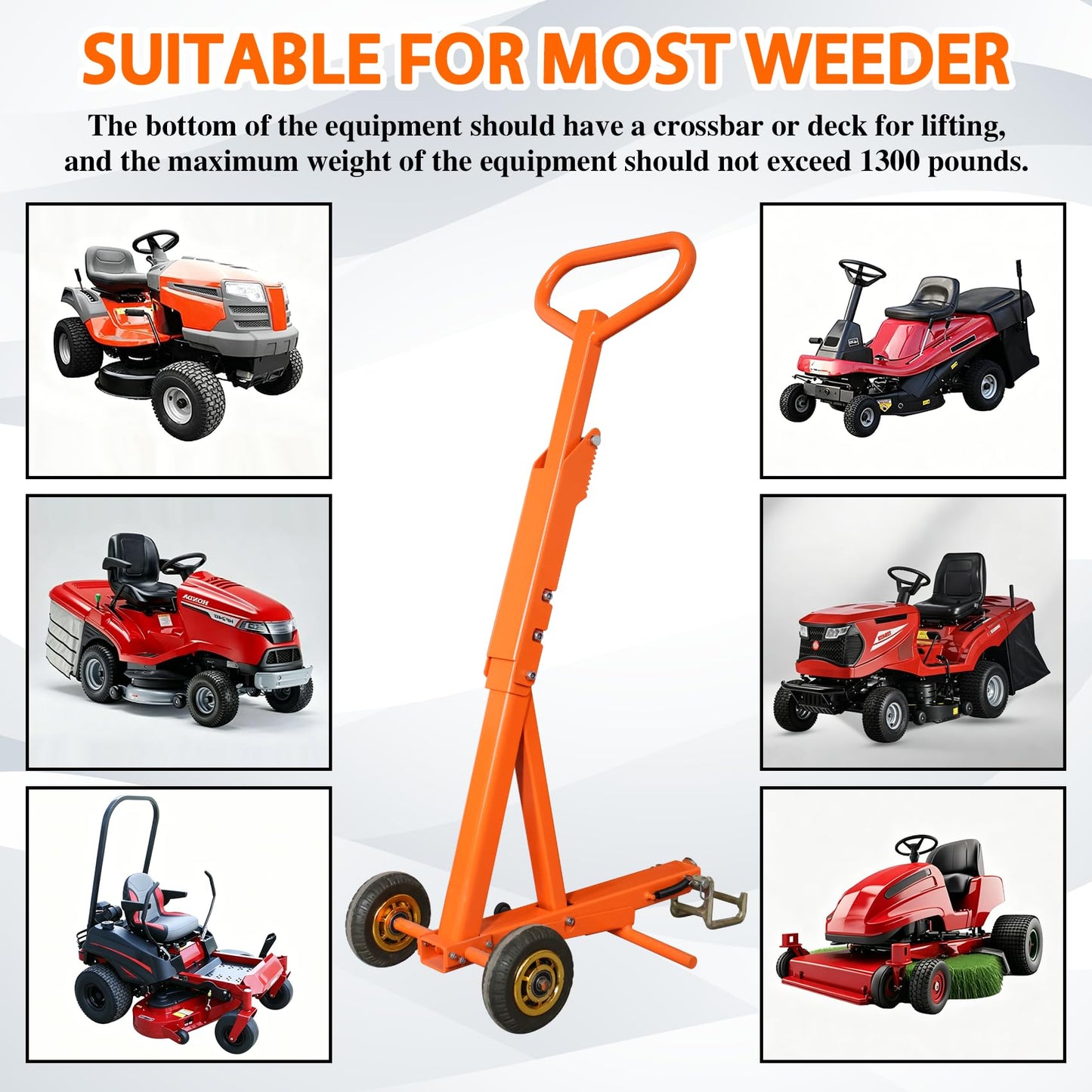 ApexscnView Lawn Mower Lift, Heavy-Duty Commercial or Push Mower Jack Up to 1300 Lbs, Zero Turn Mower Lift that Lift for Zero Turn Lawn Mower and Riding Lawn Mower, Etc.