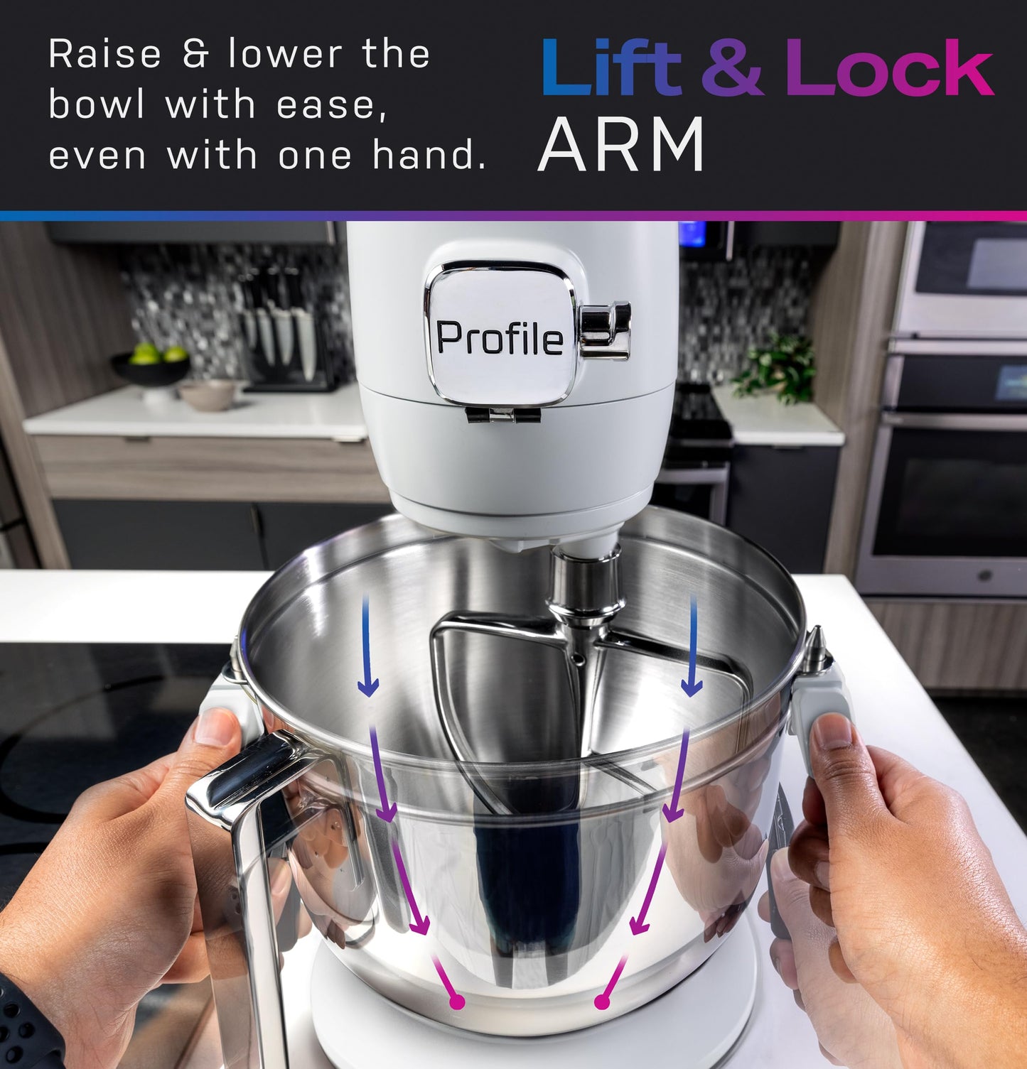GE Profile Smart Stand Mixer, Built-In Smart Scale & Auto Sense Technology, 7qt Stainless Steel Bowl, 11 Speed, Includes Dough Hook, Beater, 11-Wire Whip, WiFi Connected, Carbon Black