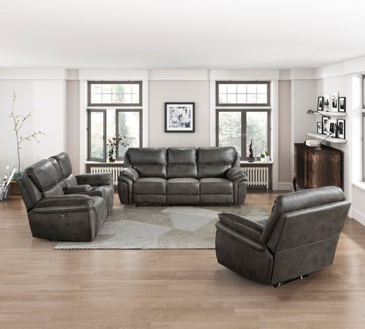 Lexicon Dorritt Power Reclining Living Room Sofa Set, 3-Piece, Gray