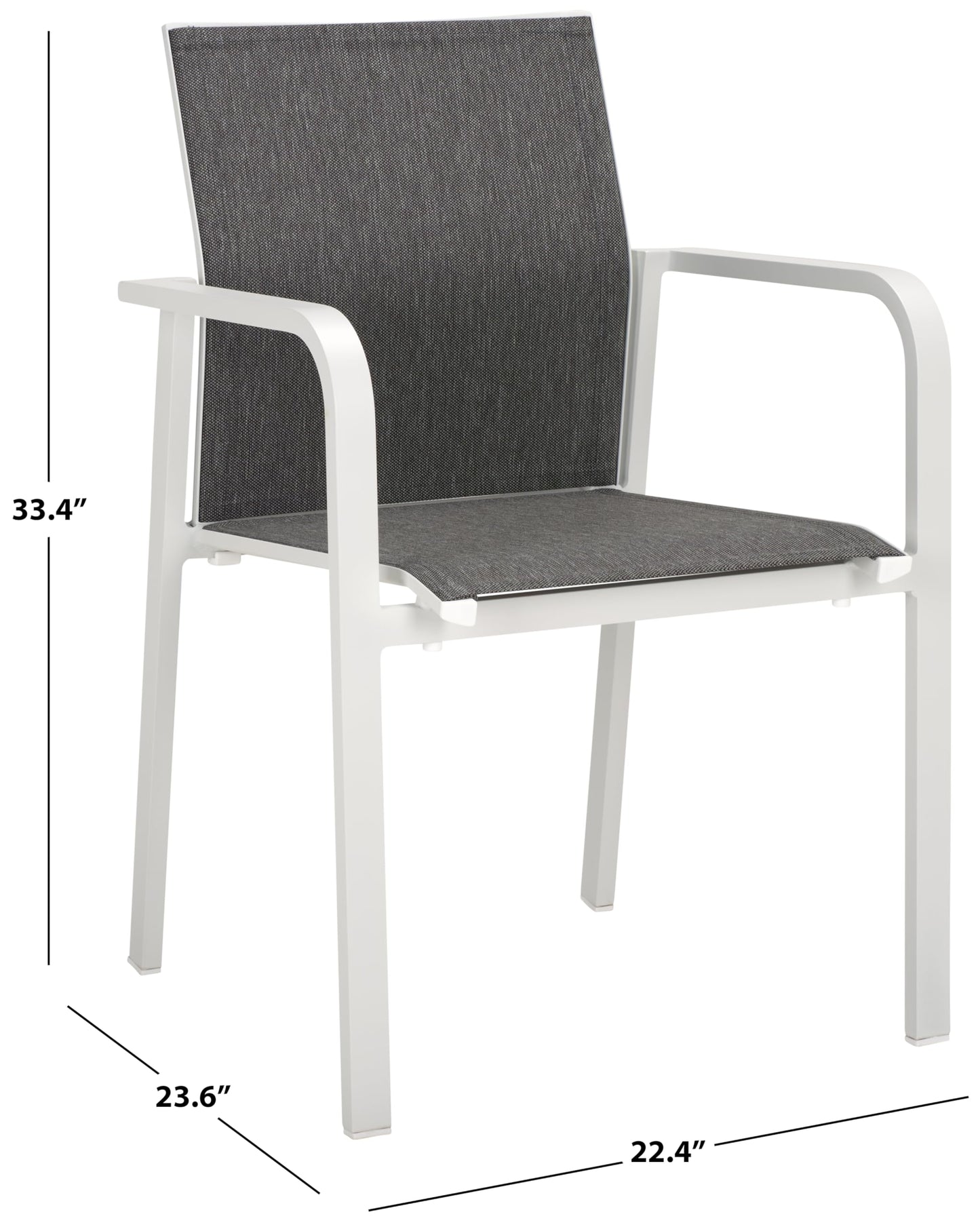SAFAVIEH Outdoor Patio Furniture Dexter White Armchair Set of 2 (Fully Assembled)