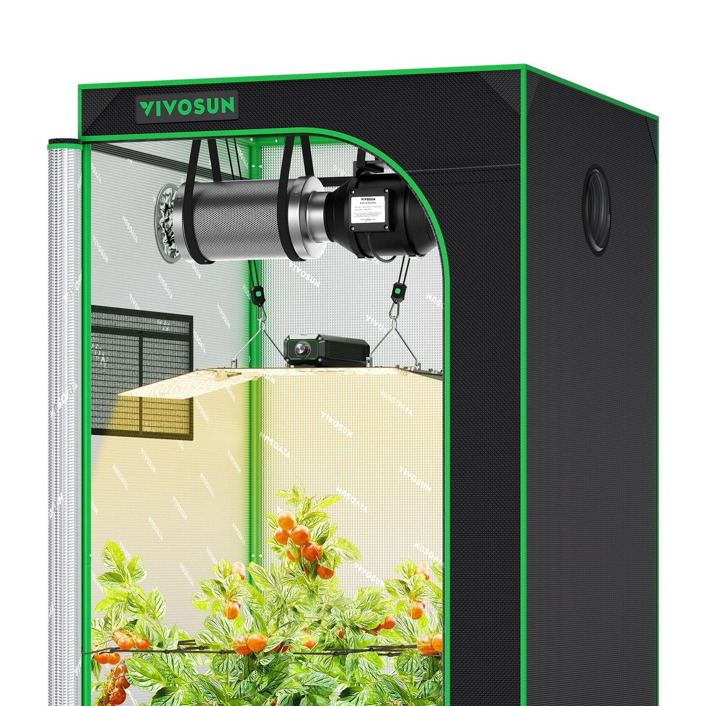 VIVOSUN Grow Tent Kit, 3 × 3ft Complete Grow System, WiFi-Controlled Grow System with 200W Full Spectrum LED Grow Light, Automatic Ventilation, GrowHub Outlet A22 with Temperature and Humidity Sensor