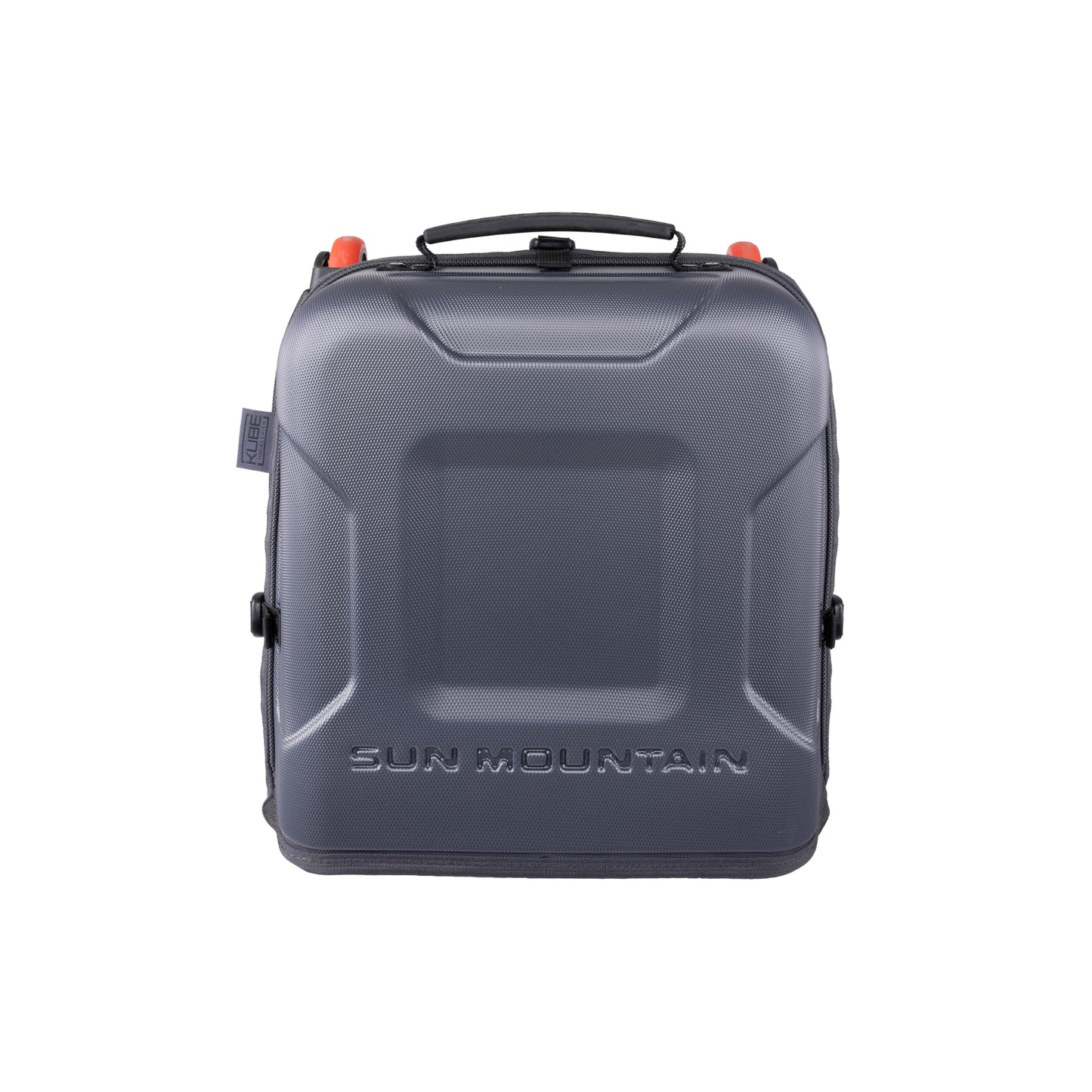 Sun Mountain Kube Golf Travel Bag, 2-Wheel Rolling System-Compact Storage Case, Steel Black Rush Red