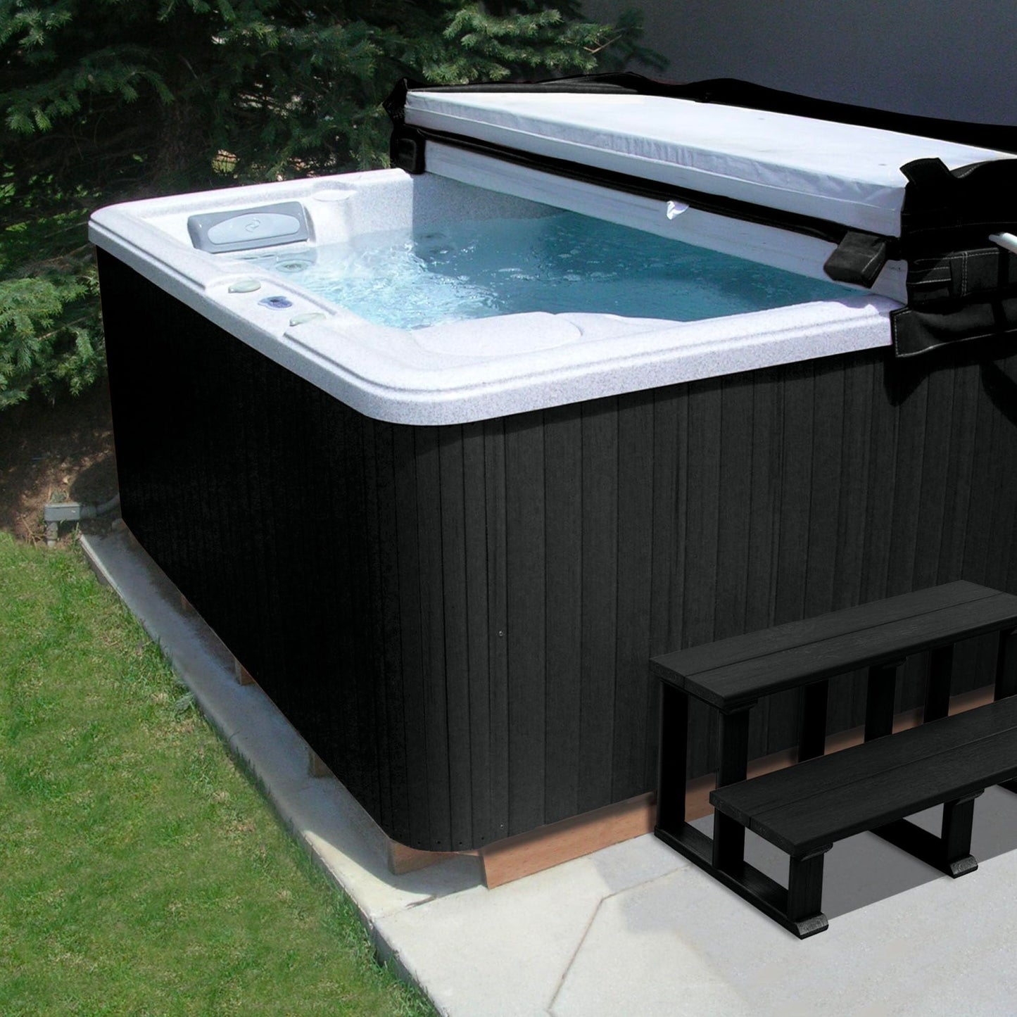 Highwood Hot Tub Cabinet Spa Replacement Kit, Black
