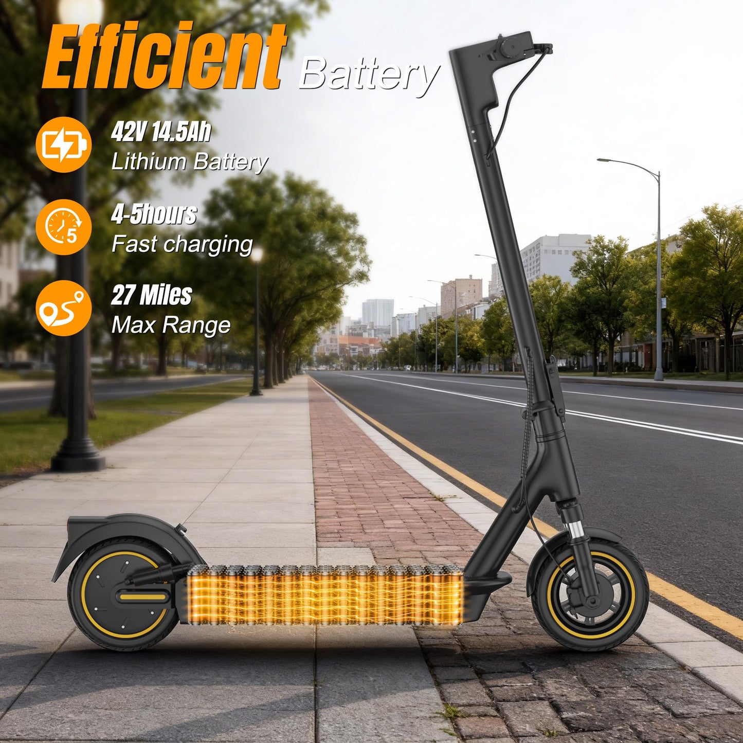 VOLPAM 10''/11''Electric Scooter with Dual Suspensions, 19/22MPH, 500W/800WMotor, 60/40/31/23Miles Long Range, Dual Braking, Max Load 264 lbs