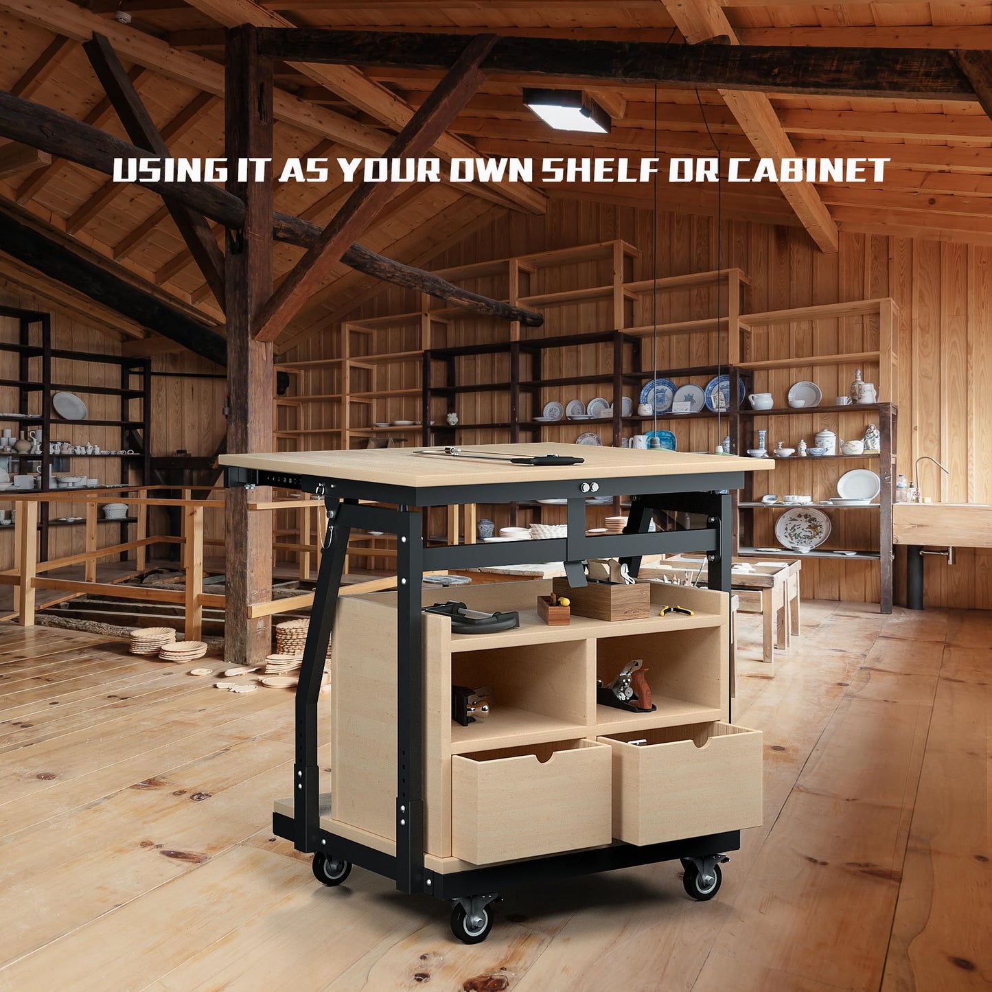 APARECIUM Panel Handler Cart and Shop Stand, Tilting Panel Cart with Rolling Casters, Tilting Panel Mover Mobile Workbench, Drywall Cart for Woodworking, Lumber Furniture Workshop, Warehouses, Garage