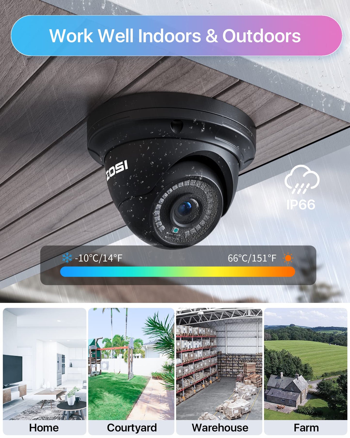 ZOSI 8 Channel 8MP 4K PoE Home Security Camera System Outdoor, 8 x Wired 5MP(3K) Dome IP Cameras, 8CH PoE NVR (16CH Expandable) with 2TB HDD for 24/7 Recording, Motion Detection, Remote Control
