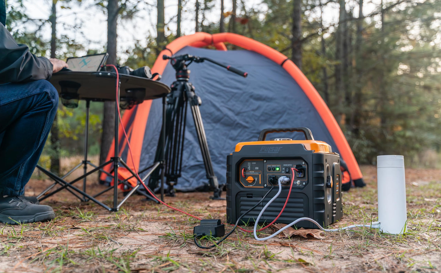 Pulsar 1500 Watt Portable Quiet Inverter Generator Gas Powered, Small Ultra Lightweight Quiet Generator for Camping, Tailgating, Home Backup