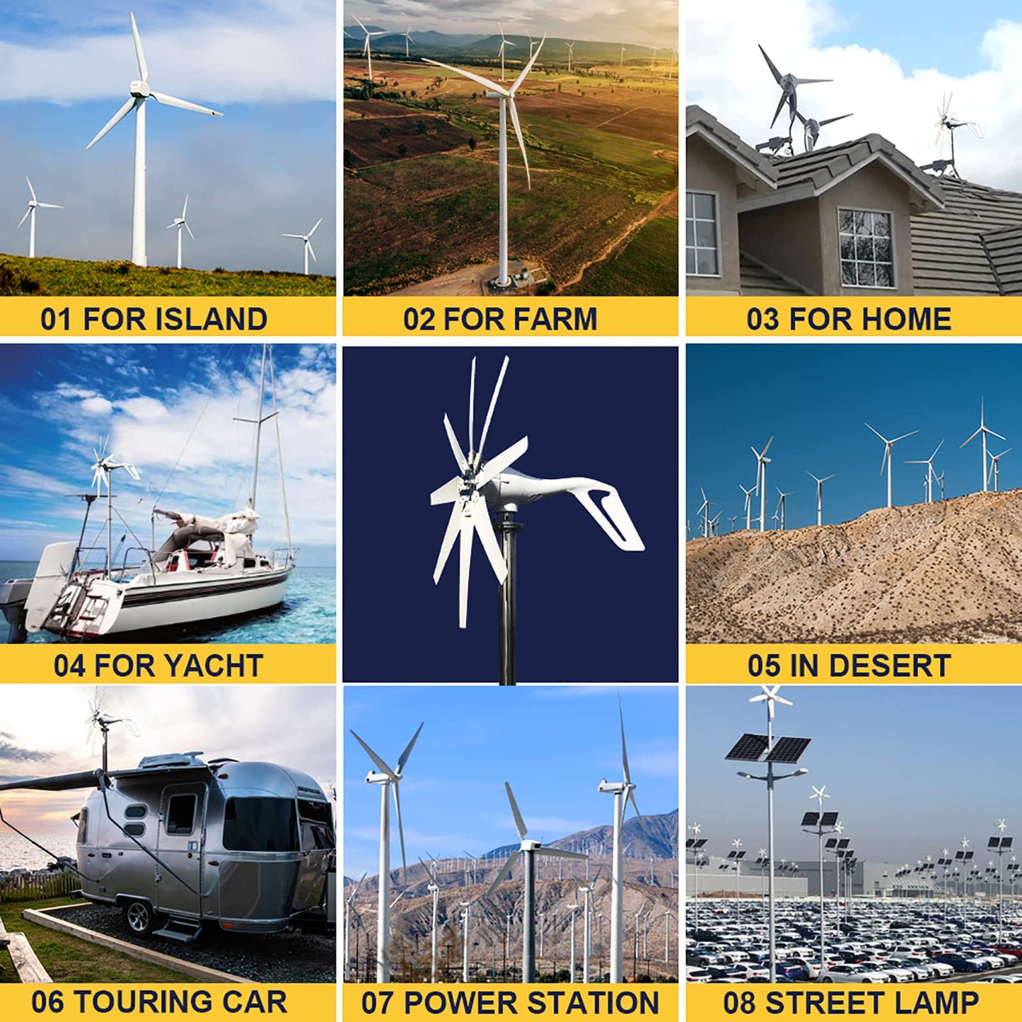 24v,2500W 12V 24V 48V Vertical Axis Windmill Generator, 3 Phase 50HZ Wind Power Generator with Controller for Marine, Home, Wind System (White)
