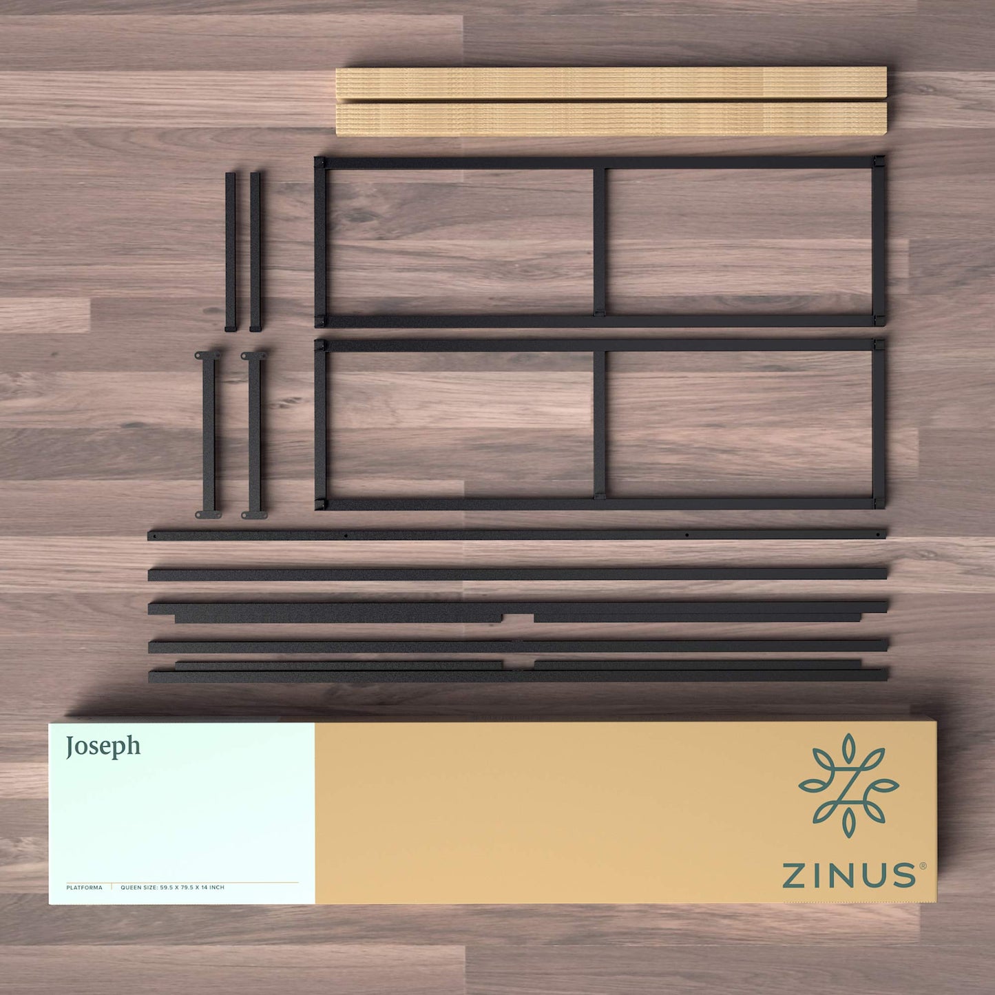 Zinus 18 Inch Platforma Bed Frame/Mattress Foundation/Boxspring Optional/Wood Slat Support, King