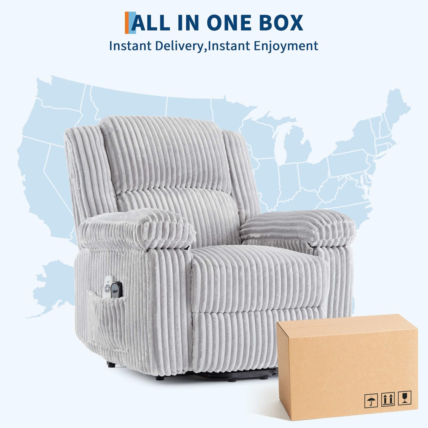 GarveeHome Power Lift Recliner Chair - Heat and Massage, Electric Lift Plush Recliner with Soft Padded Seat, Back Support & Armrests, Designed for the Elderly and People with Mobility impaired