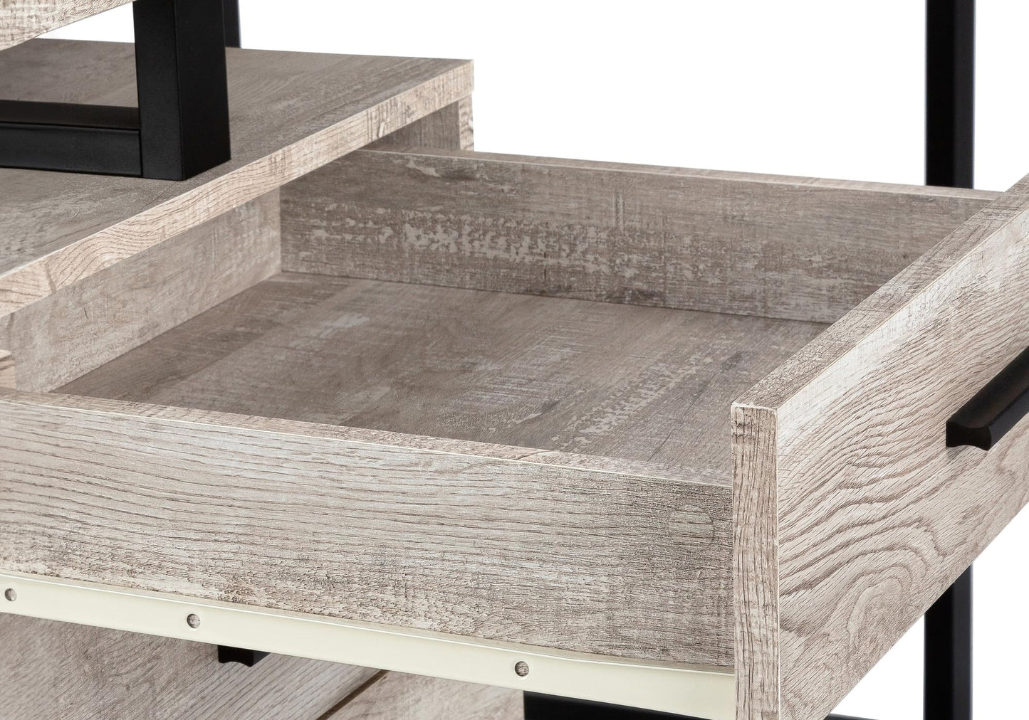 Monarch Specialties Computer Desk with File Cabinet - Left or Right Set- Up - 48"L (Taupe Reclaimed Wood Look),