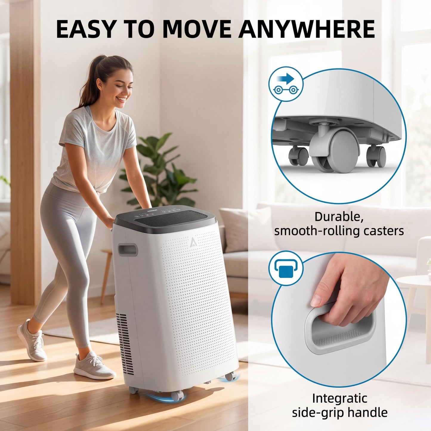 14,000 BTU Portable Air Conditioners, Cools Large Room Up to 700 Sq.Ft, 4-in-1 AC Unit with Dehumidifier & Fan, Remote Control, Quiet Sleep Mode, Energy Efficient for Home Office Garage