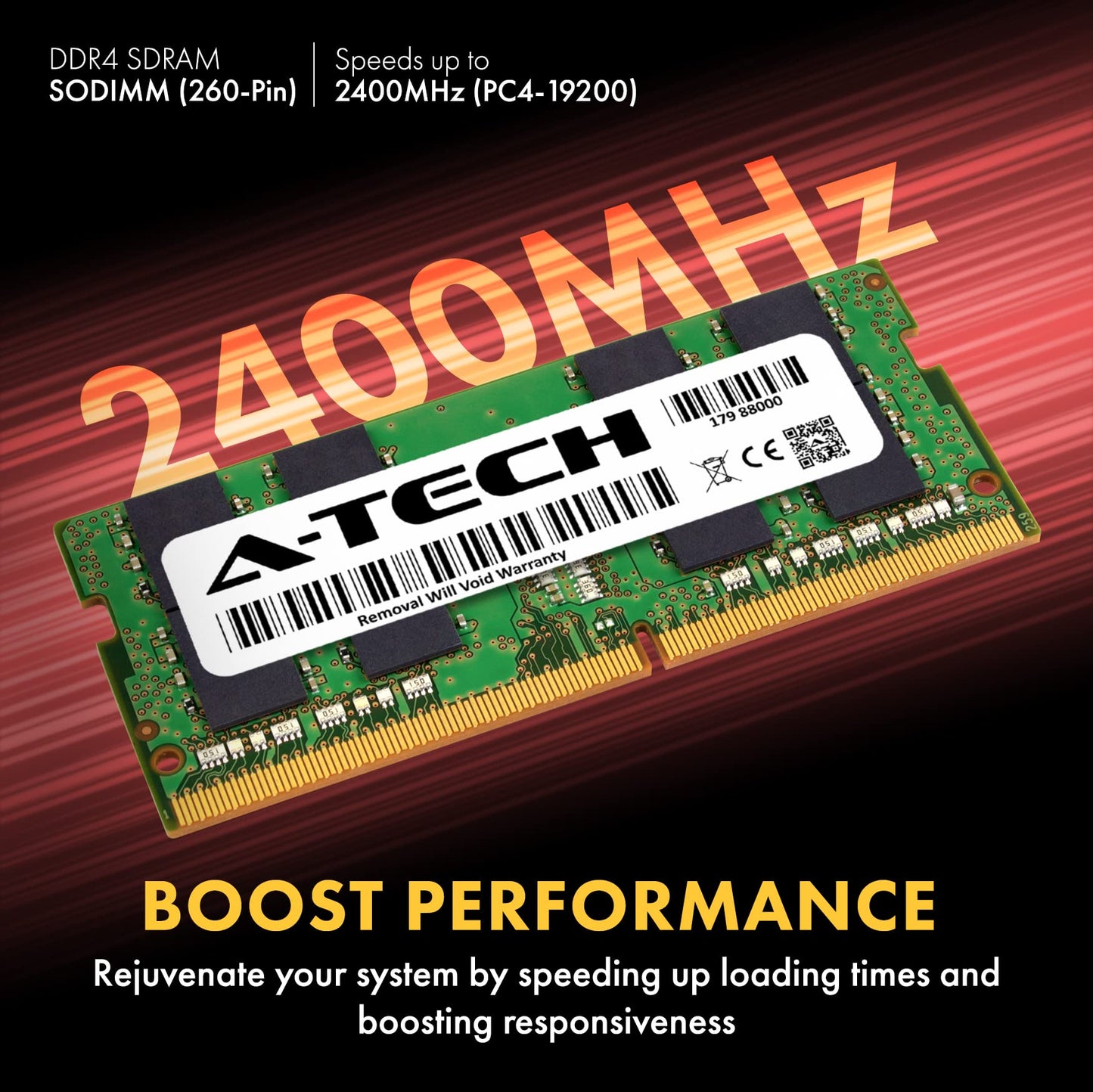 A-Tech 32GB Kit (2x16GB) RAM for QNAP TS-873AeU-RP NAS | DDR4 2400MHz PC4-19200 SODIMM 2Rx8 1.2V 260-Pin Non-ECC SO-DIMM Memory Upgrade