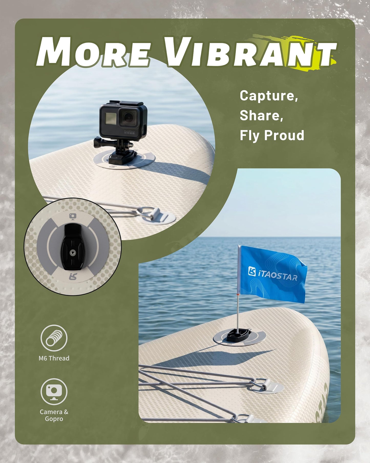 iTAOSTAR M01E 11’×33" Stand Up Paddle Board - Premium SUP Board Kit with 5 Fins - Inflatable Paddleboard for Adults & Youth - All Skill Levels - for Lakes, Oceans & Fishing