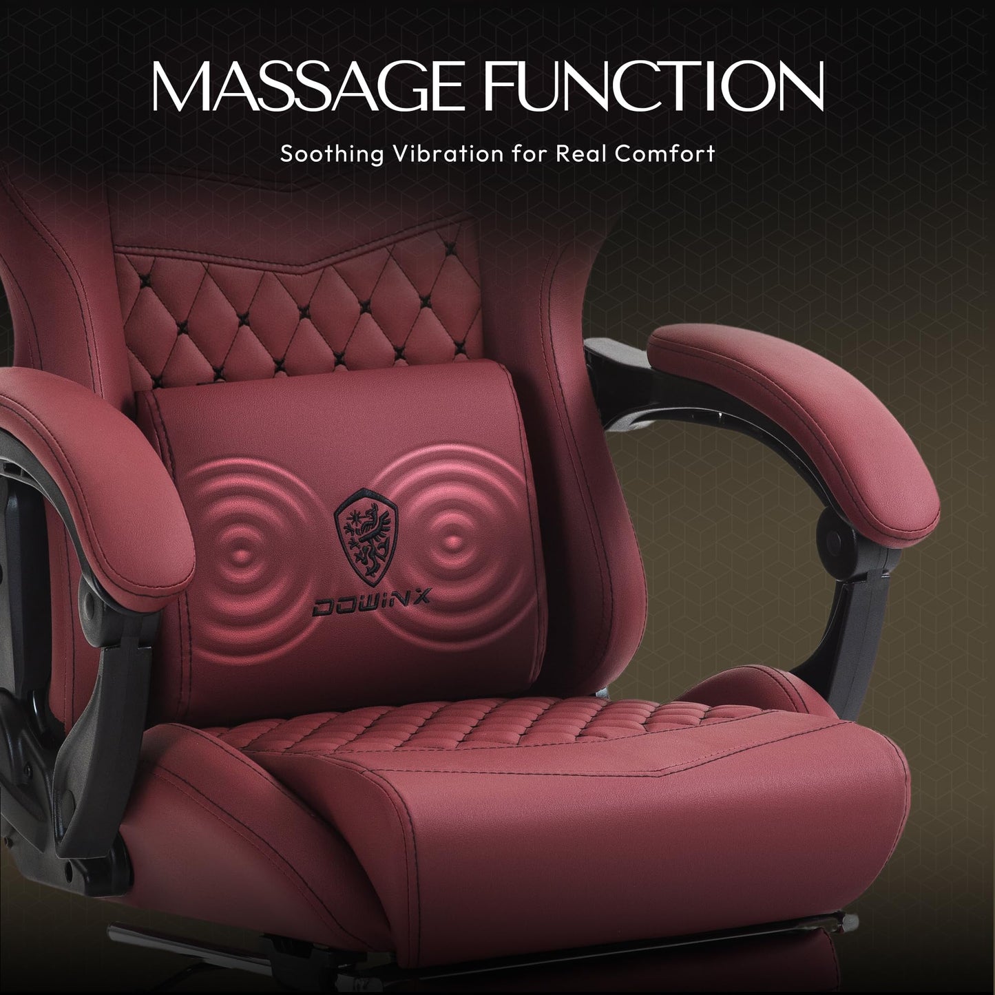Dowinx Gaming Chair Big and Tall, Ergonomic PC Gaming Chair with Footrest & Massage, Racing Style Reclining Computer Chair for Adults, 400LBS Capacity - Heavy Duty Gamer Chair (Red)