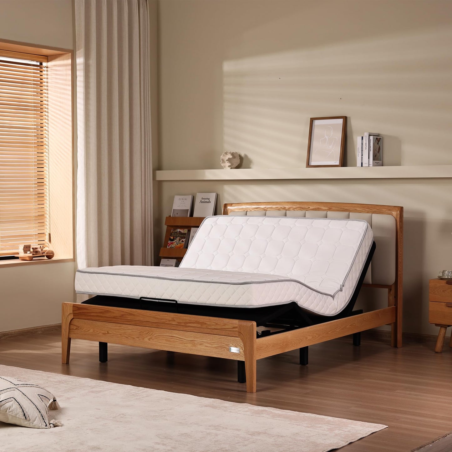 Fromann Adjustable Bed Frame Full Bed Base, Head & Foot Incline, USB Ports, Zero Gravity, Nightlight, 3-Heights Adjustable Legs, No Tools Assembly