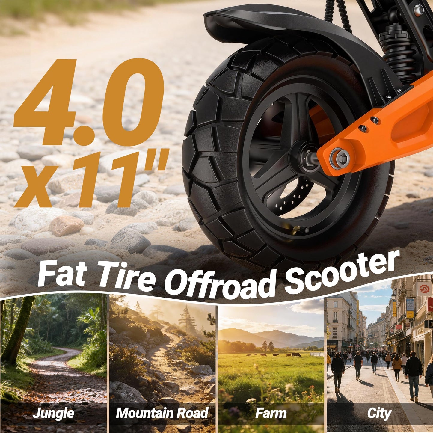 VOLPAM Electric Scooter with Dual Suspension, 19/22MPH, 500W/800W/350W Motor, 60/40/31/23/16Miles Long Range, Dual Braking, Max Load 264 lbs