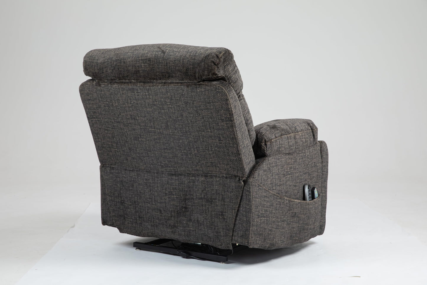 Oversized Power Lift Recliner Chair with 4 OKIN Motors Electric Lay Flat Reclining Sofa Chair Heat and Massage 180 Degree Velvet Lift Chair for Adults, Dark Brown