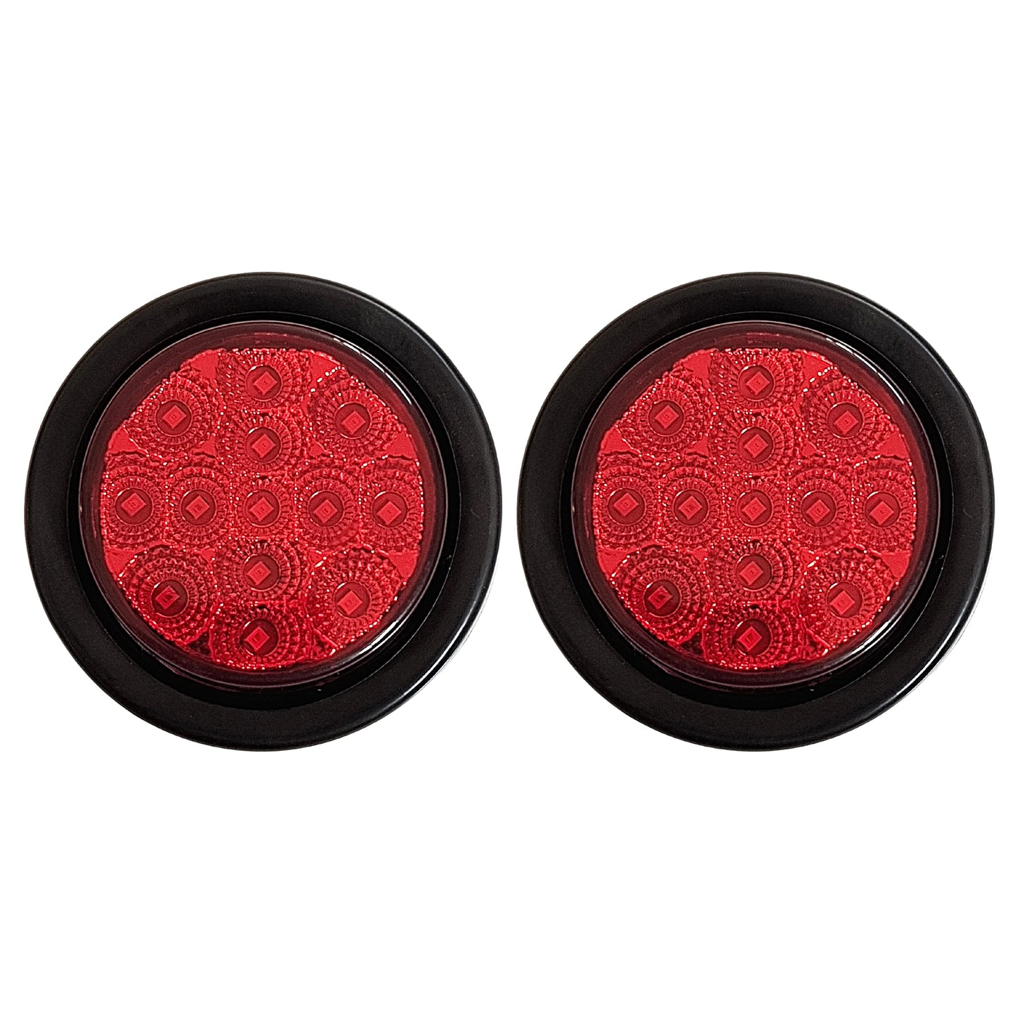 All Star Truck Parts 2.5in Round Red LED Clearance Marker Lights Kit, 13 Diodes, Waterproof, Model ASA2513R2, 12V, Flush Mount