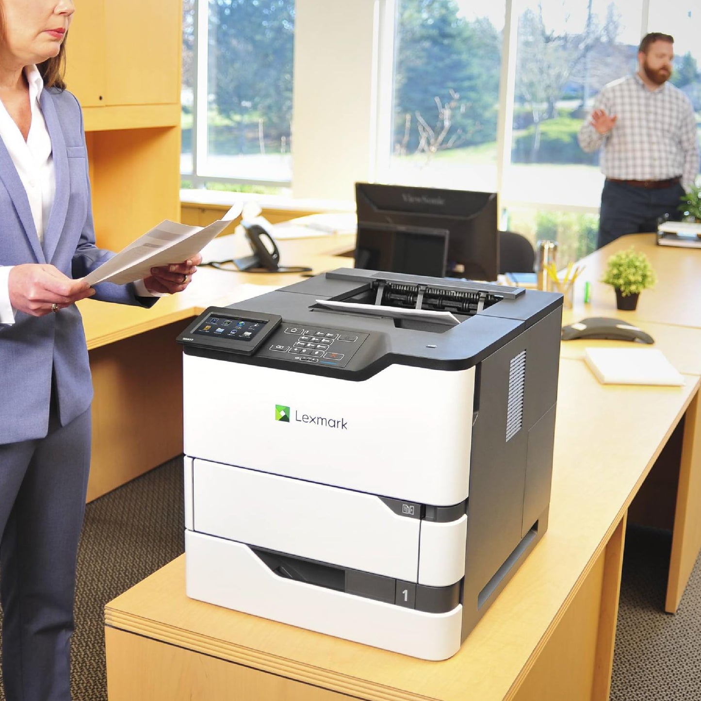 Lexmark MS826de Integrated Duplex, Monochrome Laser Printer, Monthly Page Volume: 5000-100000 Pages, 4.3-inch Color Touch Screen, 550-Sheet Output Bin, Print Speed: Up to 70 ppm(50G0310)