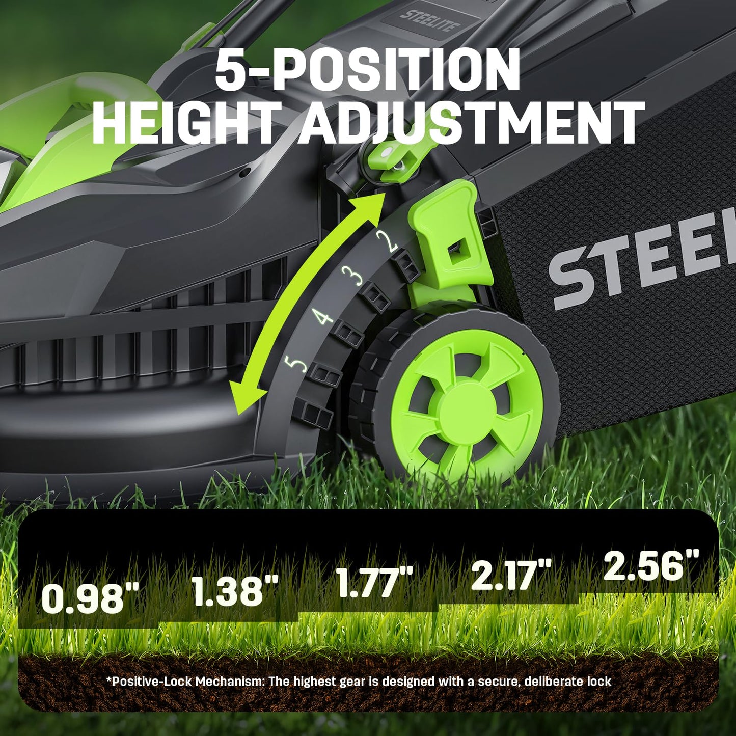 STEELITE 3-in-1 Cordless Lawn Mower, String Trimmer/Edger and Leaf Blower Combo, 20V Yard Tool Kit with 2 x 4.0Ah Batteries & 2 Chargers, 13 Inch Brushless Battery Powered Lawn Mower for Small Yards