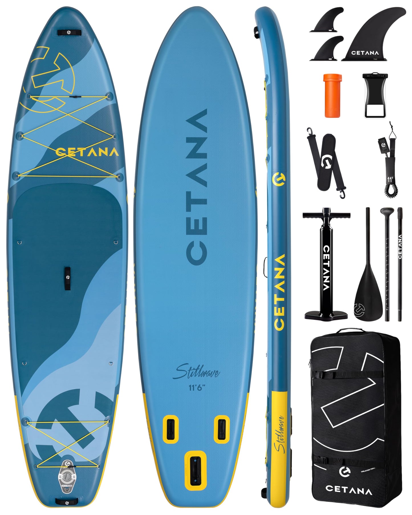 CETANA 11’6” x 35” Extra Wide Inflatable Paddle Board, 450 lb Capacity Wide Stable SUP, 2–3 Person Paddle Board for Photos, Aesthetic Photo-Ready Design, Beginner Friendly Stand Up Paddle Board