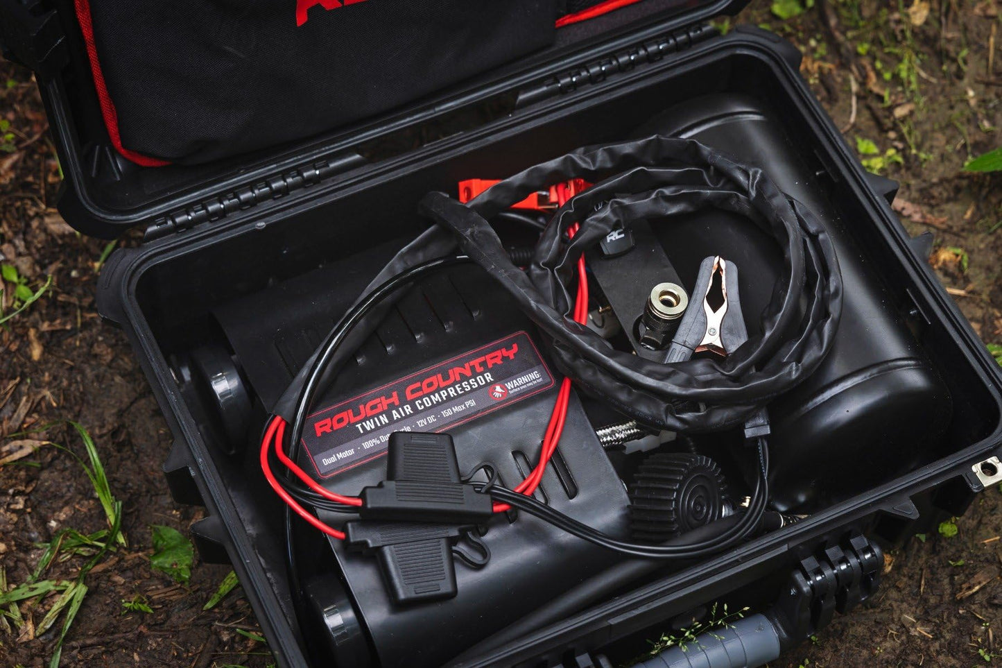 Rough Country Portable Twin Air Compressor | 12V | 150PSI | 6.16 CFM - RS208A