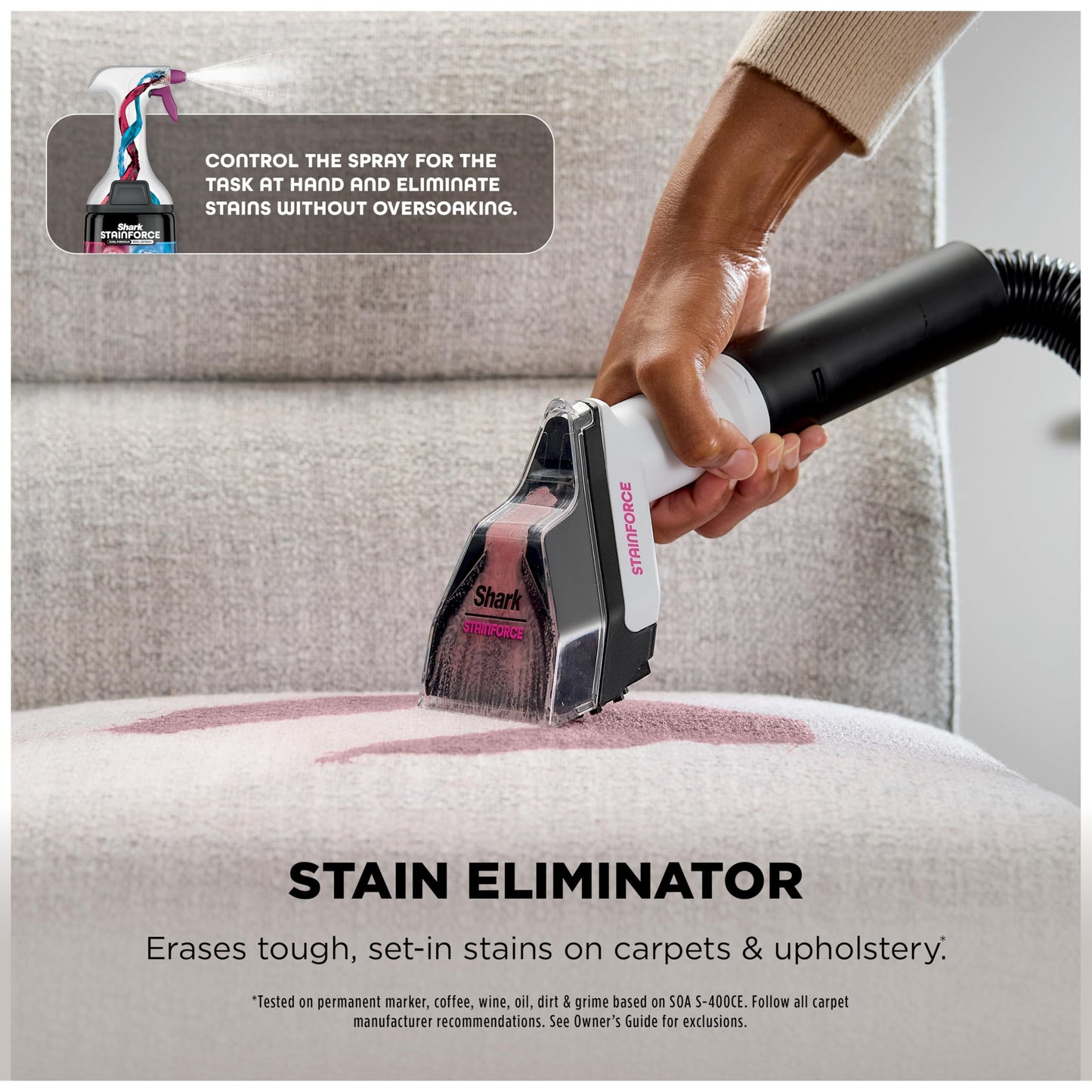 Shark EveryMess Ultra-Powerful 3-in-1 Wet Vac, Dry Vac, & Stain Eliminator with StainForce Technology, Perfect for Homes, Pets, and Cars, 3 Accessories and Cleaning Solution, Gray, VX101