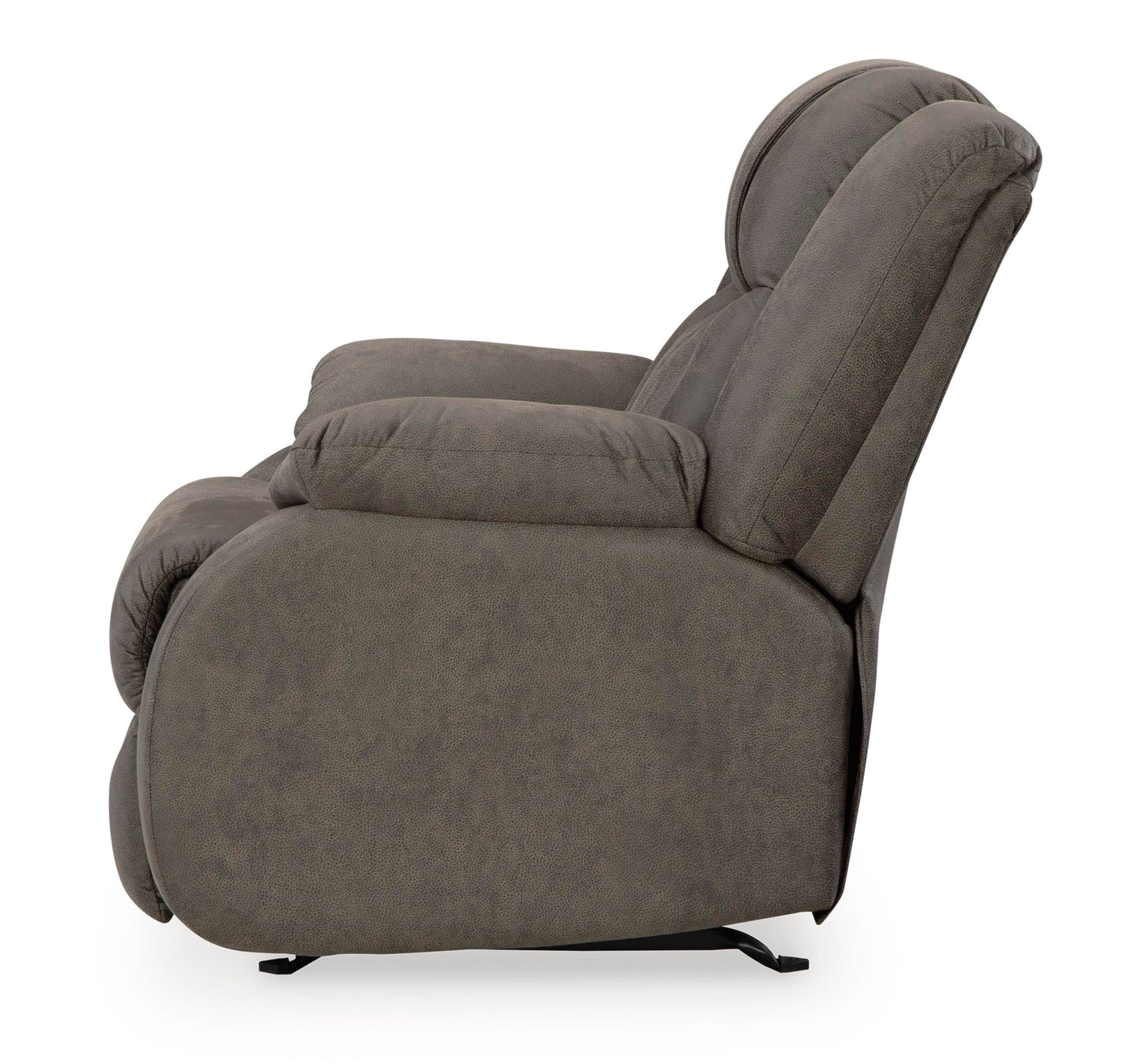 Signature Design by Ashley First Base Modern Faux Leather Rocker Recliner, Gray