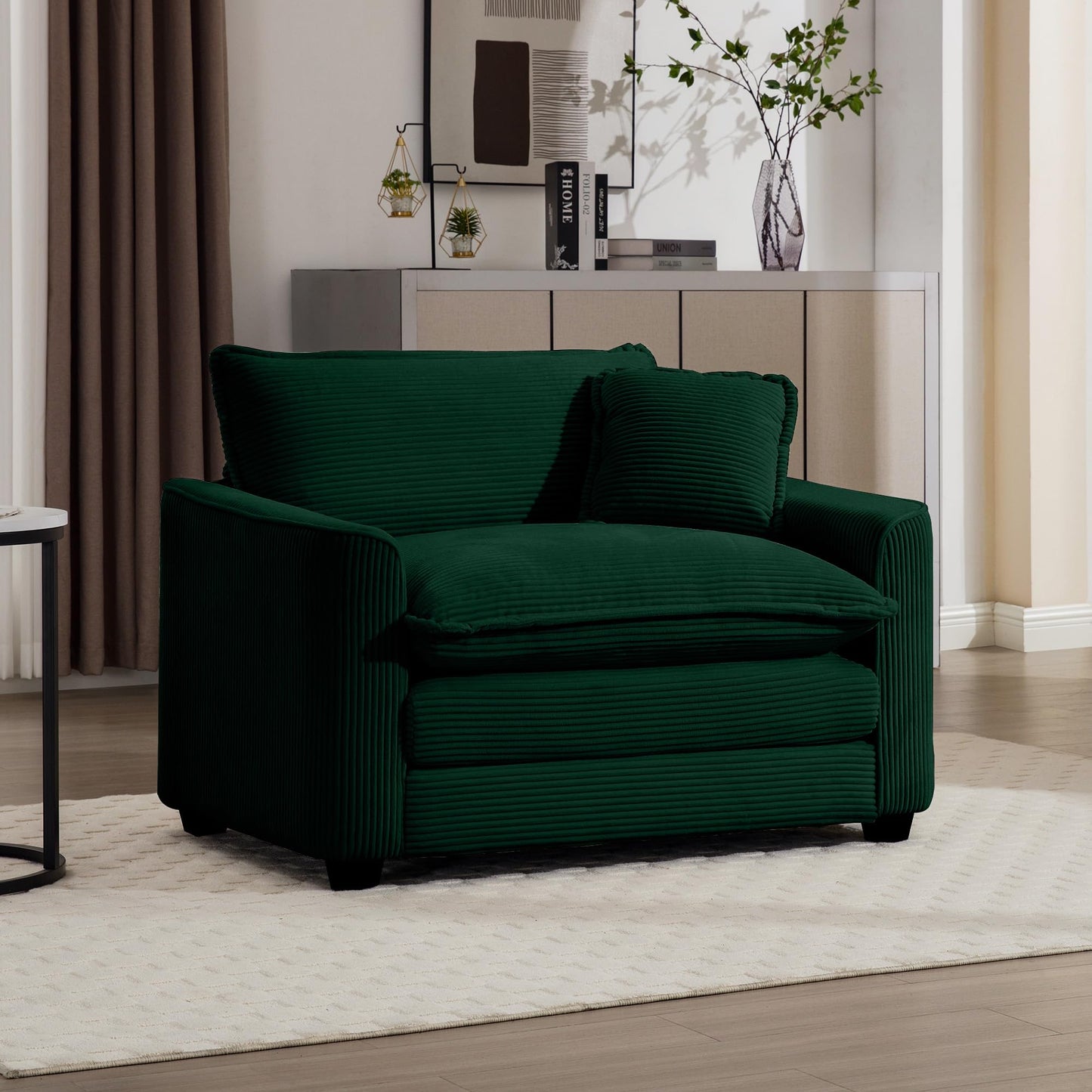 Eafurn 45.25" Oversized Accent Chair, Comfy Chenille Cloud Sofa Chair with Double Layers Seat Cushions, Modern Extra Wide Armchair Reading Chairs for Bedroom, Living Room
