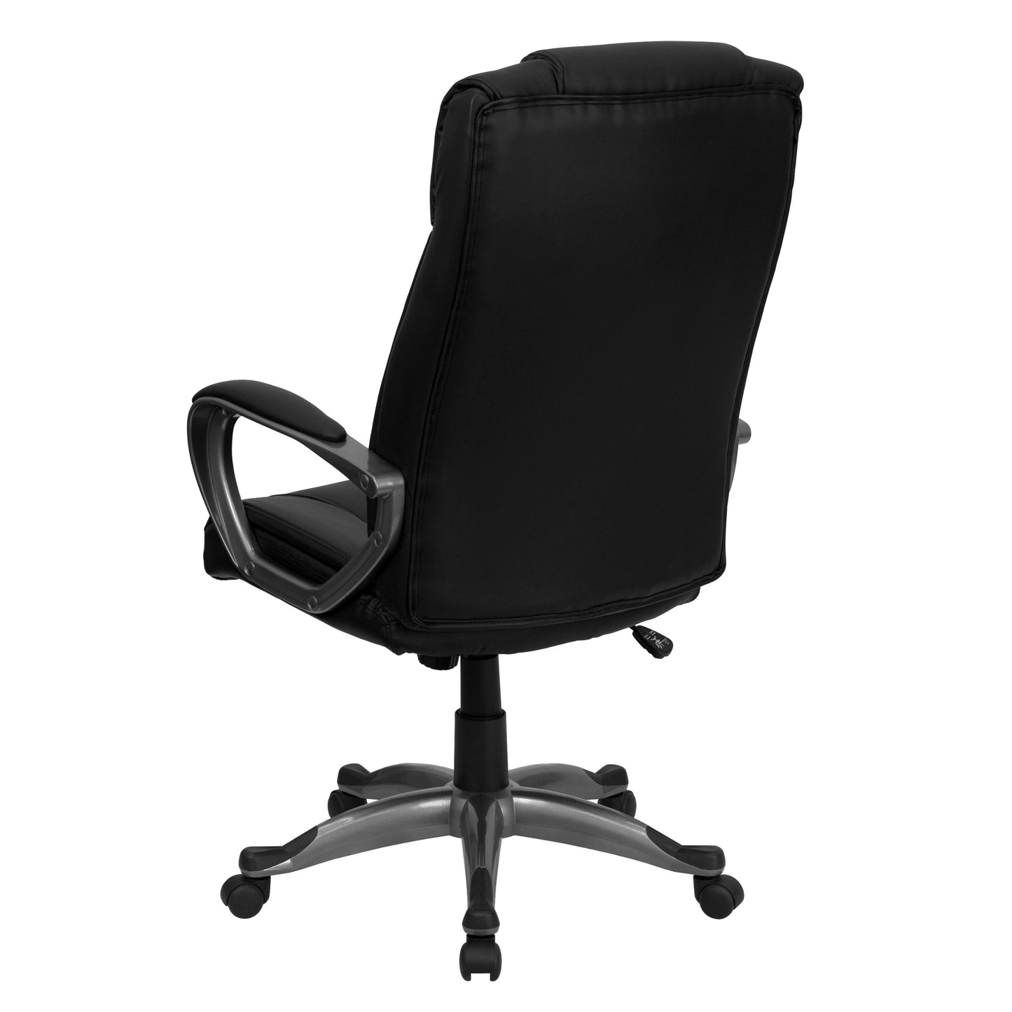 Flash Furniture High Back Black LeatherSoft Executive Swivel Office Chair with Arms 49.25 x 26.25 x 25